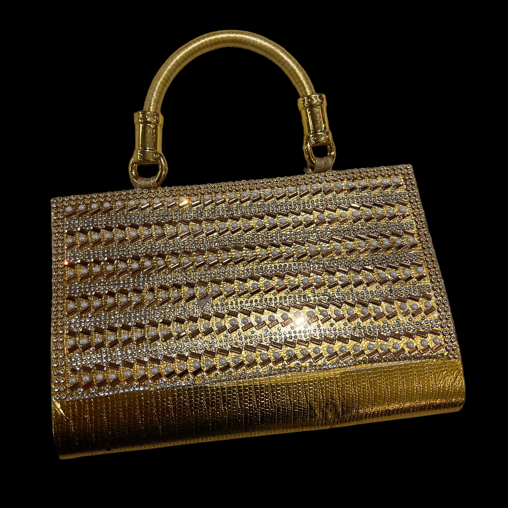 Gold Stonework Purse - Vintage India NYC