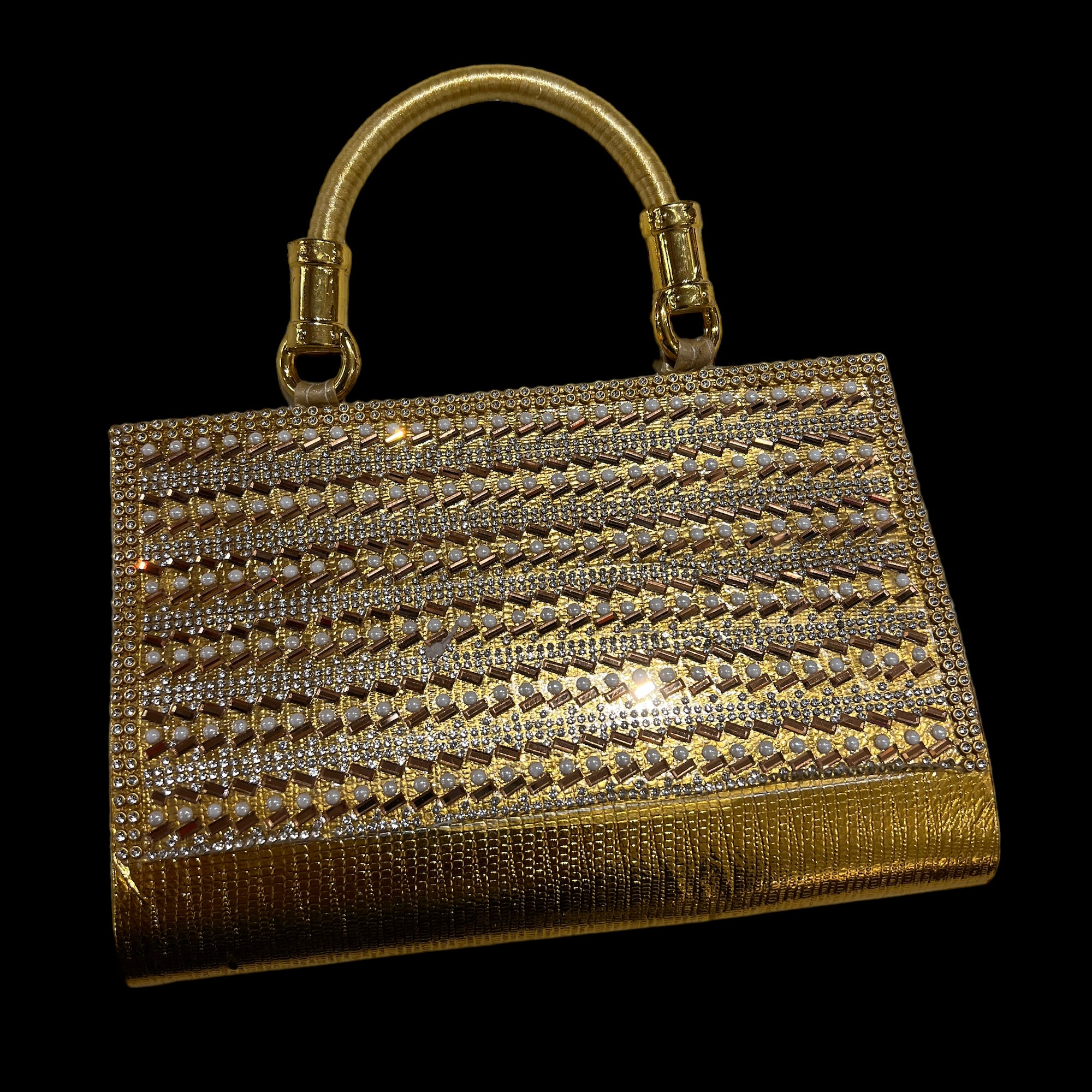 Gold Stonework Purse - Vintage India NYC