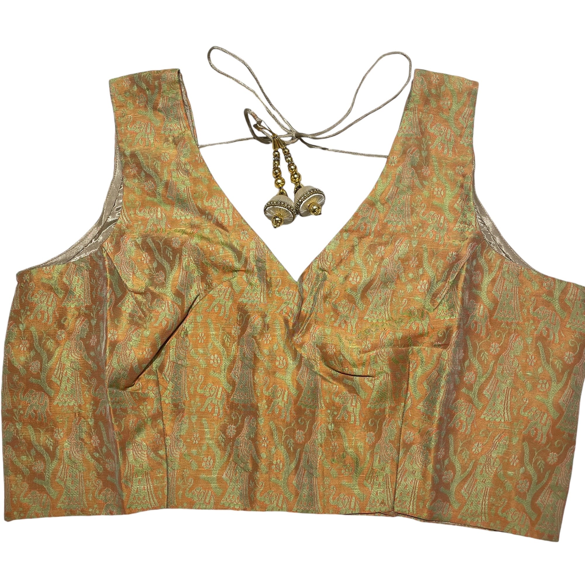 Brocade & Embroidered Saree Blouses 2-Size 42 - Vintage India NYC