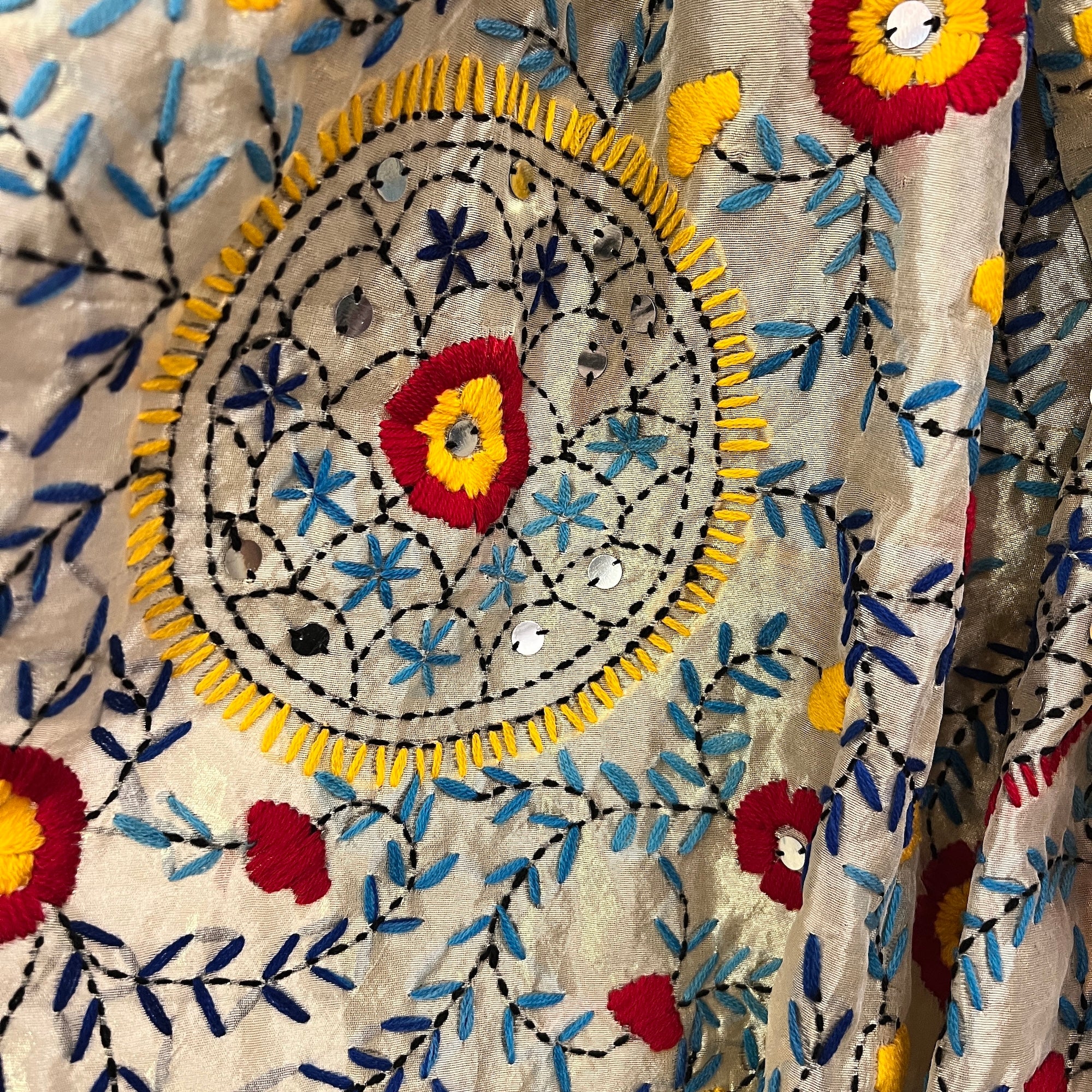 Phulkari Light Gold Dupatta Shawl -2 Styles