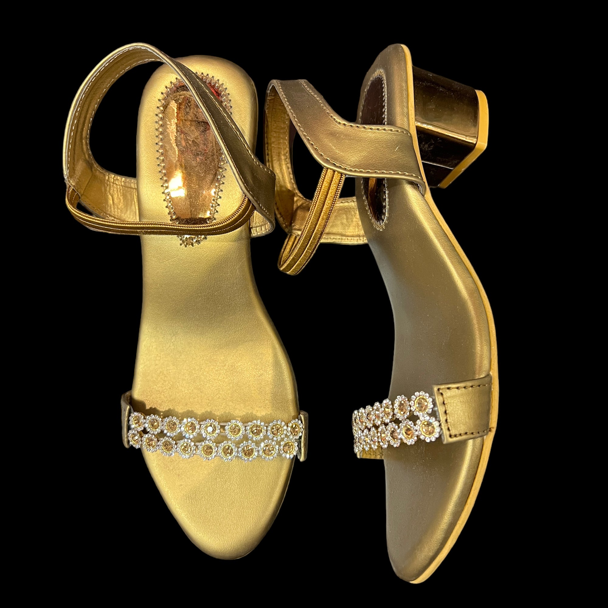 DT Gold or SIlver 2 Strap Sandals - Vintage India NYC