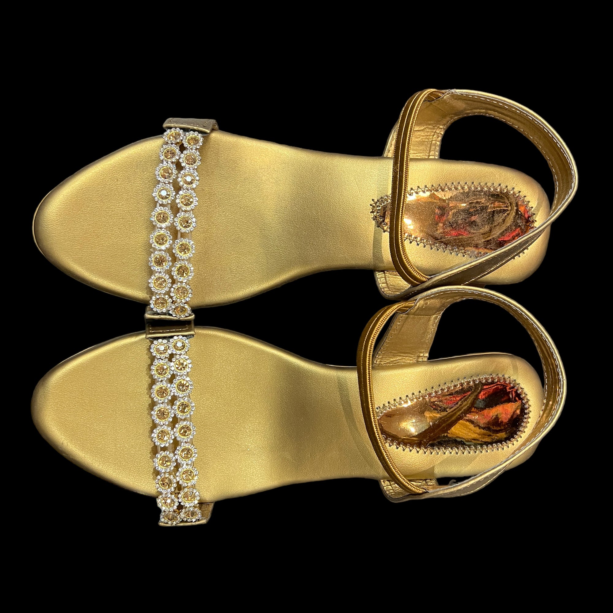 DT Gold or SIlver 2 Strap Sandals - Vintage India NYC