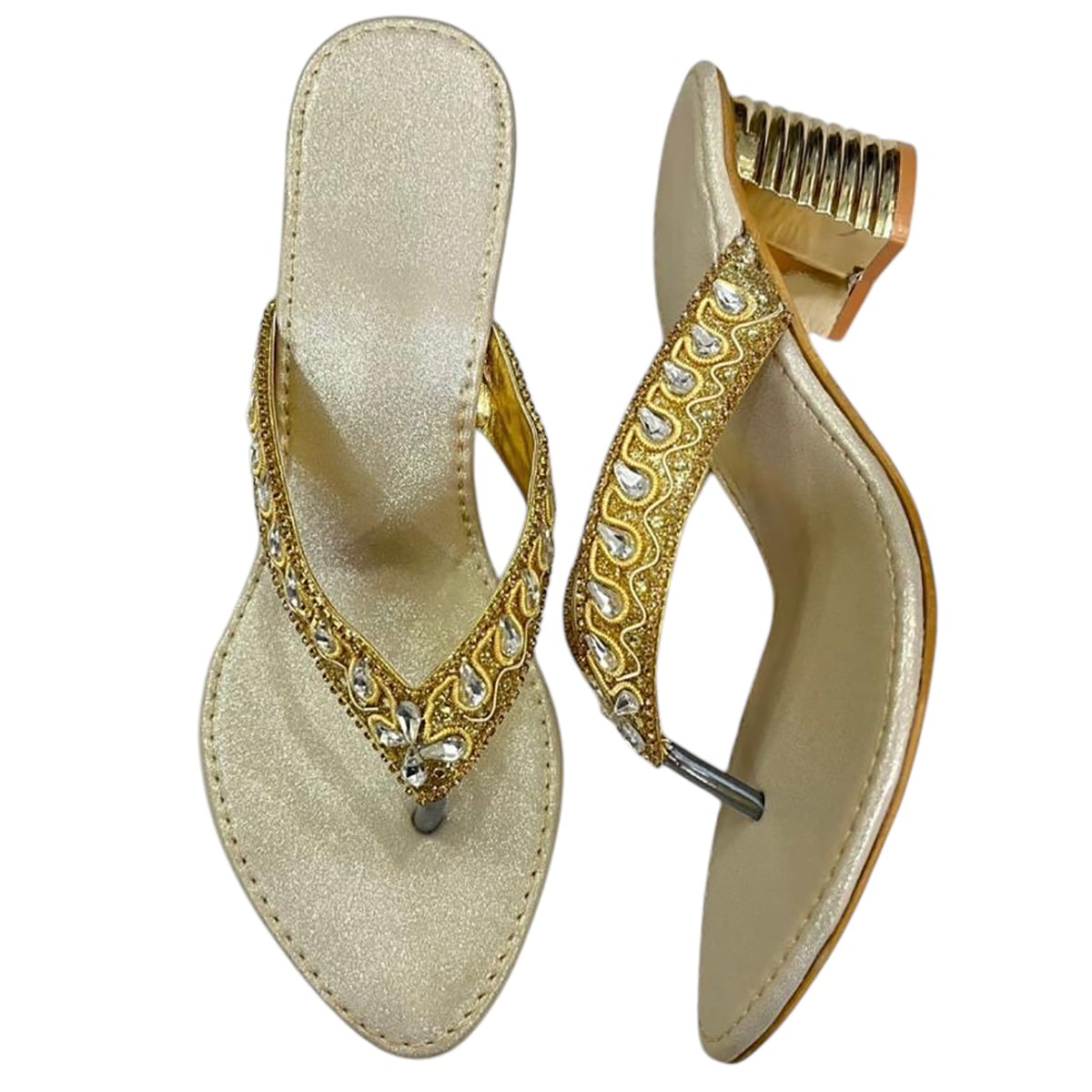 DT Gold Thong Sandals