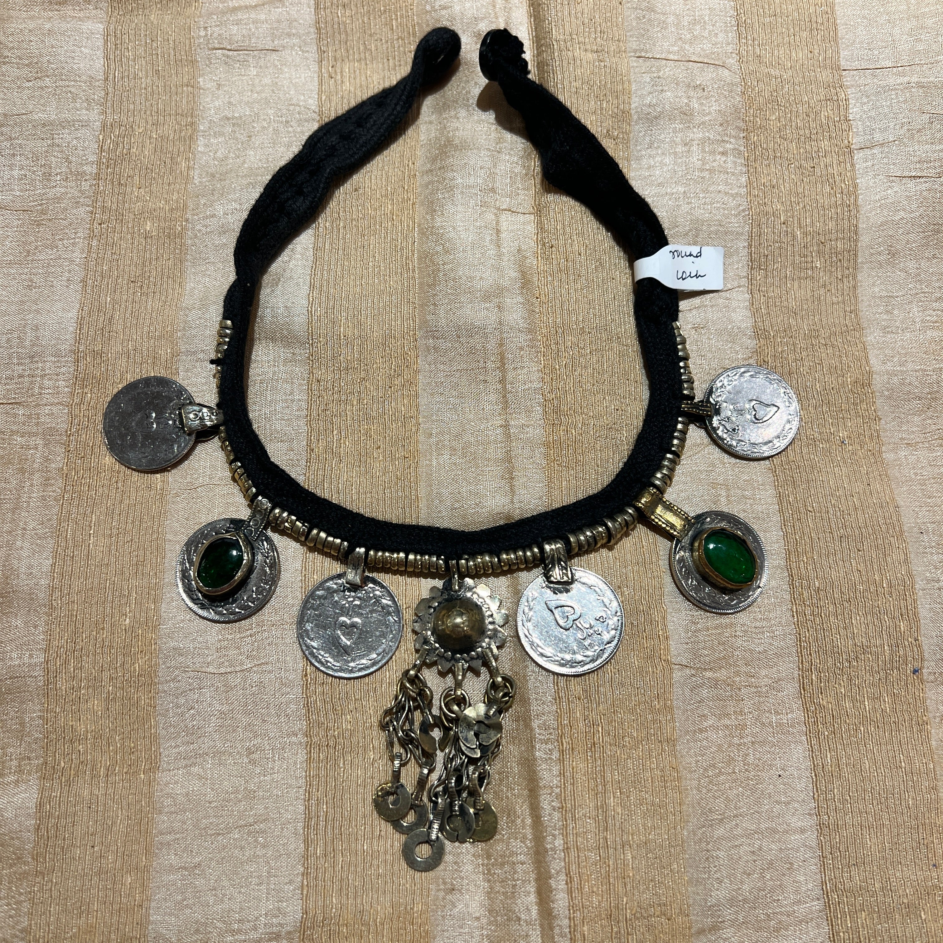 Afghani Round Coin Silver Metal Necklace-Various - Vintage India NYC