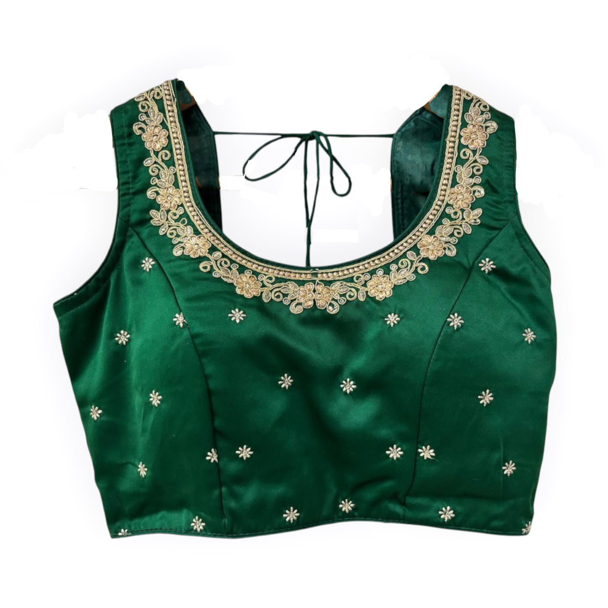Round Neck Embroidered Blouse-Size 32- Colors - Vintage India NYC