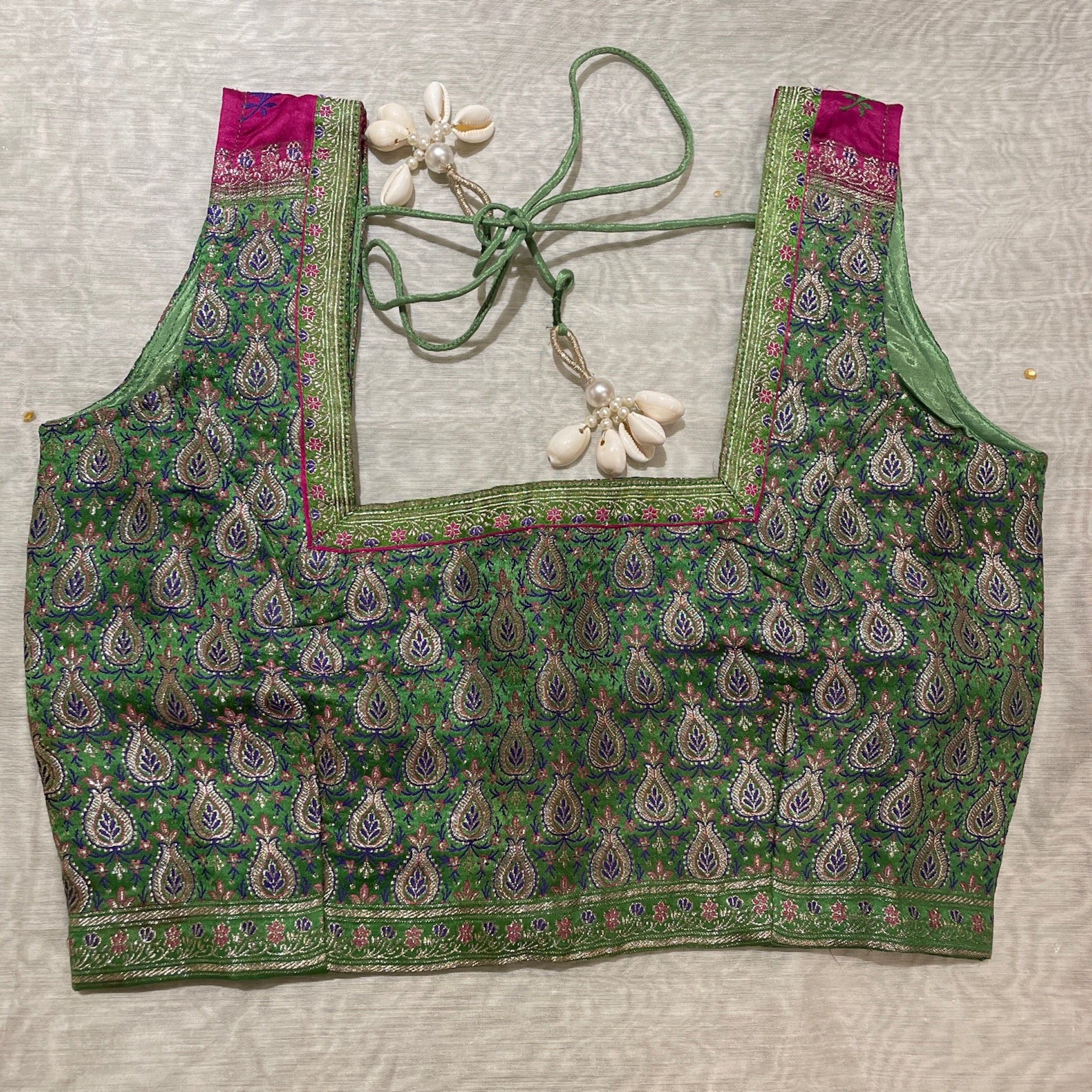 Brocade Saree Blouses-Size 30 - Vintage India NYC