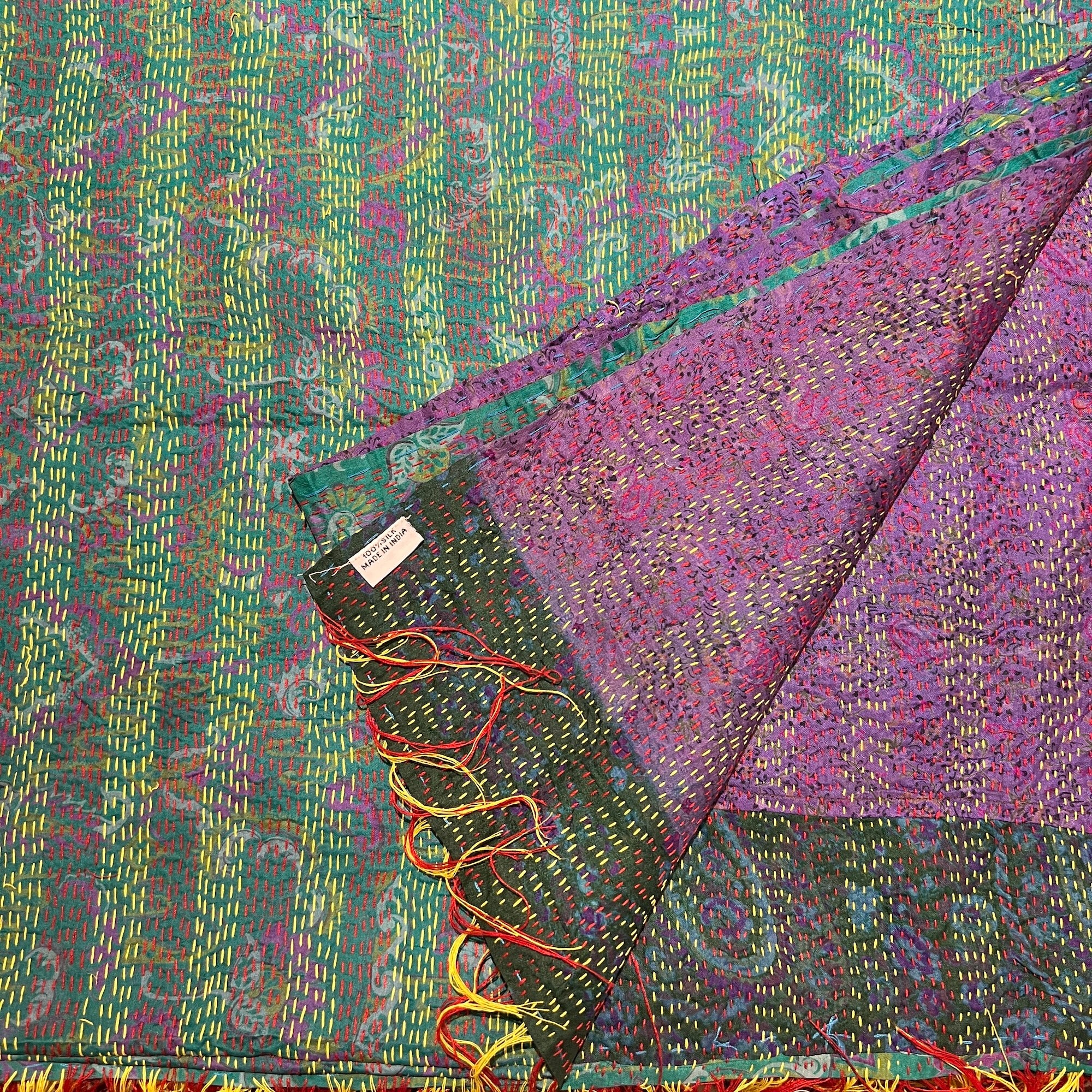 Silk Kantha Stoles - Vintage India NYC