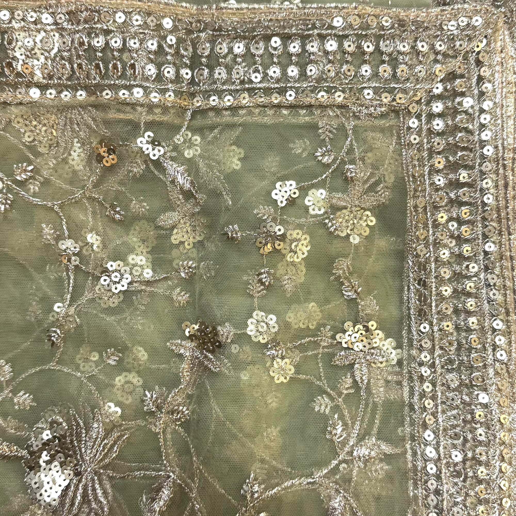 DT Flower Jaal Sequin Dupatta-Colors