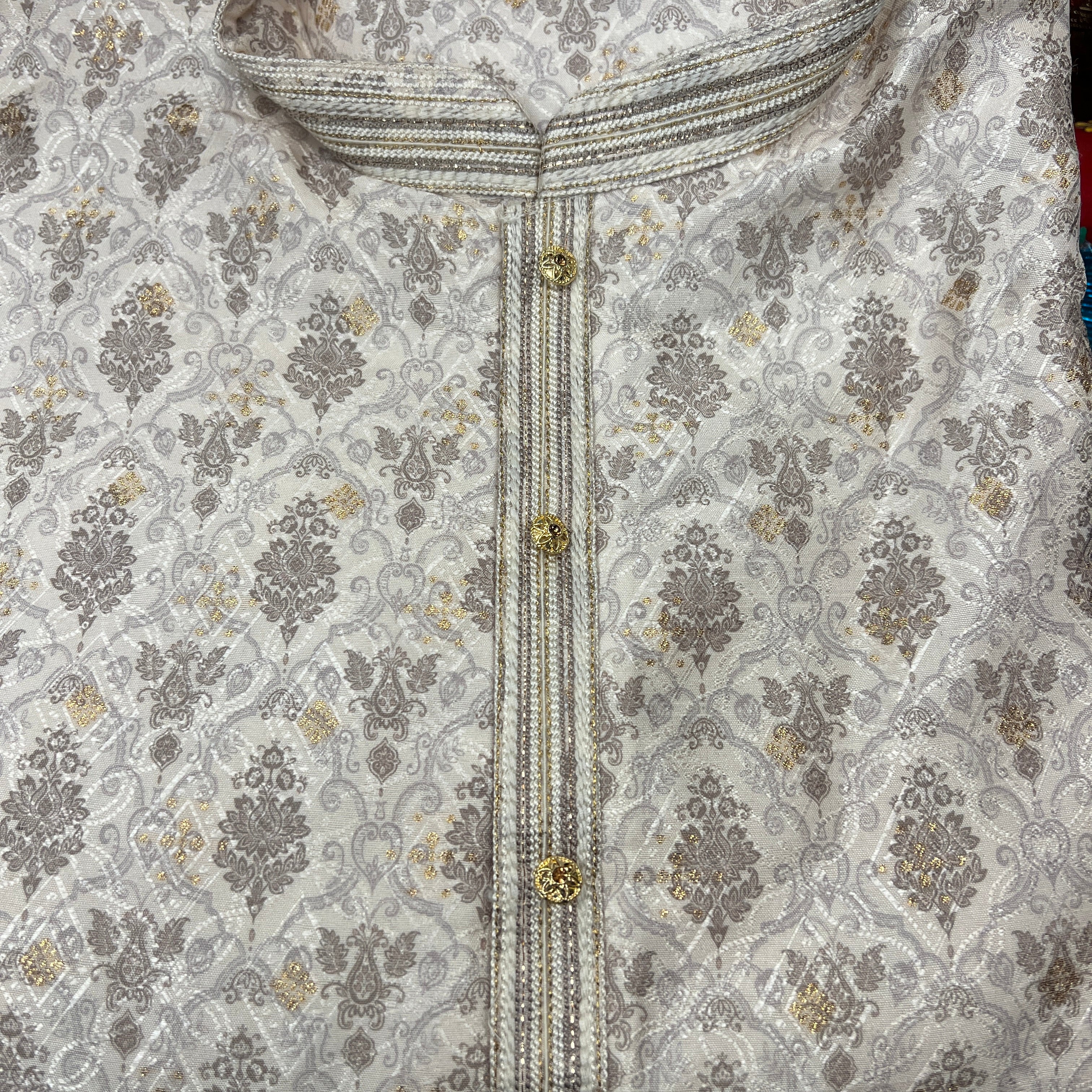 YD Chandelier Jacquard Kurta-3 Colors - Vintage India NYC