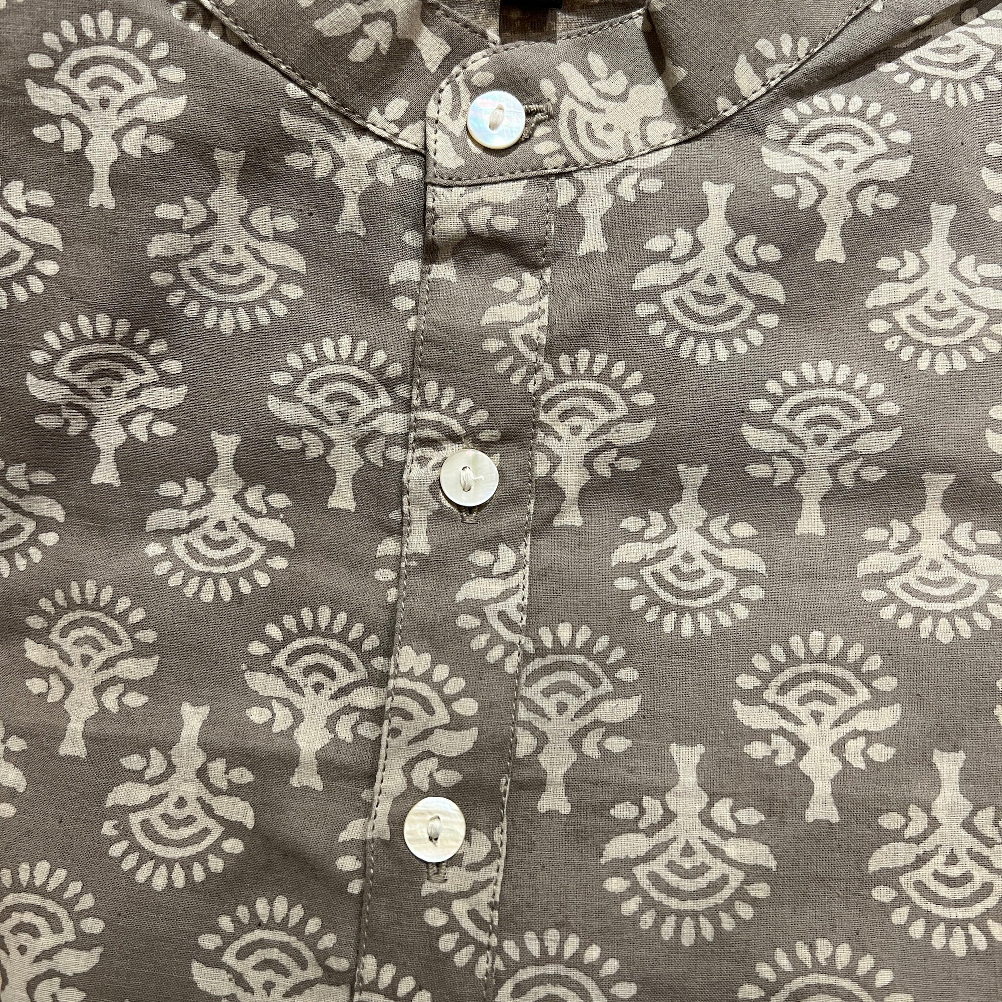 AR Men's Block Print Kurta - Vintage India NYC