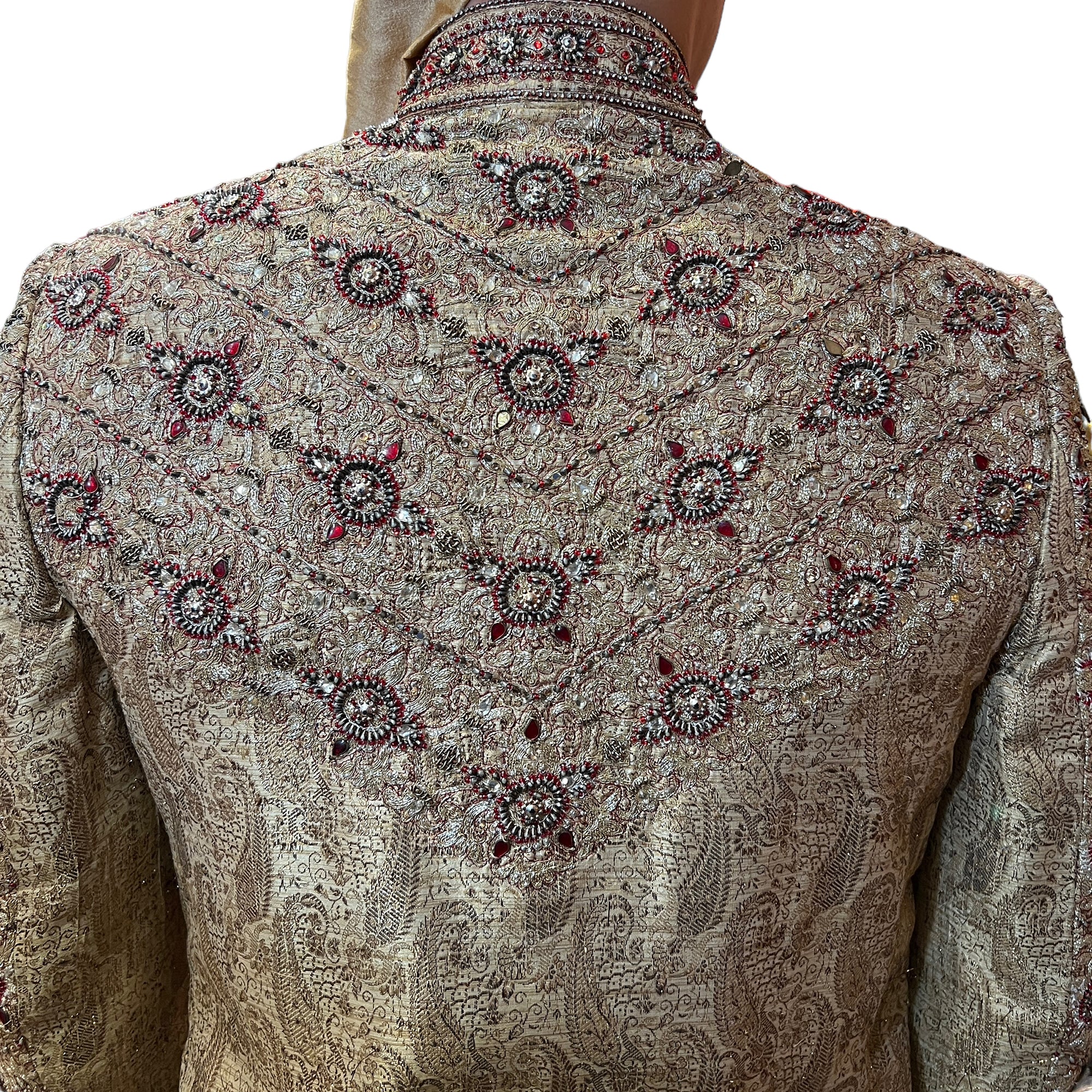 Heavywork Gold Sherwani - Vintage India NYC