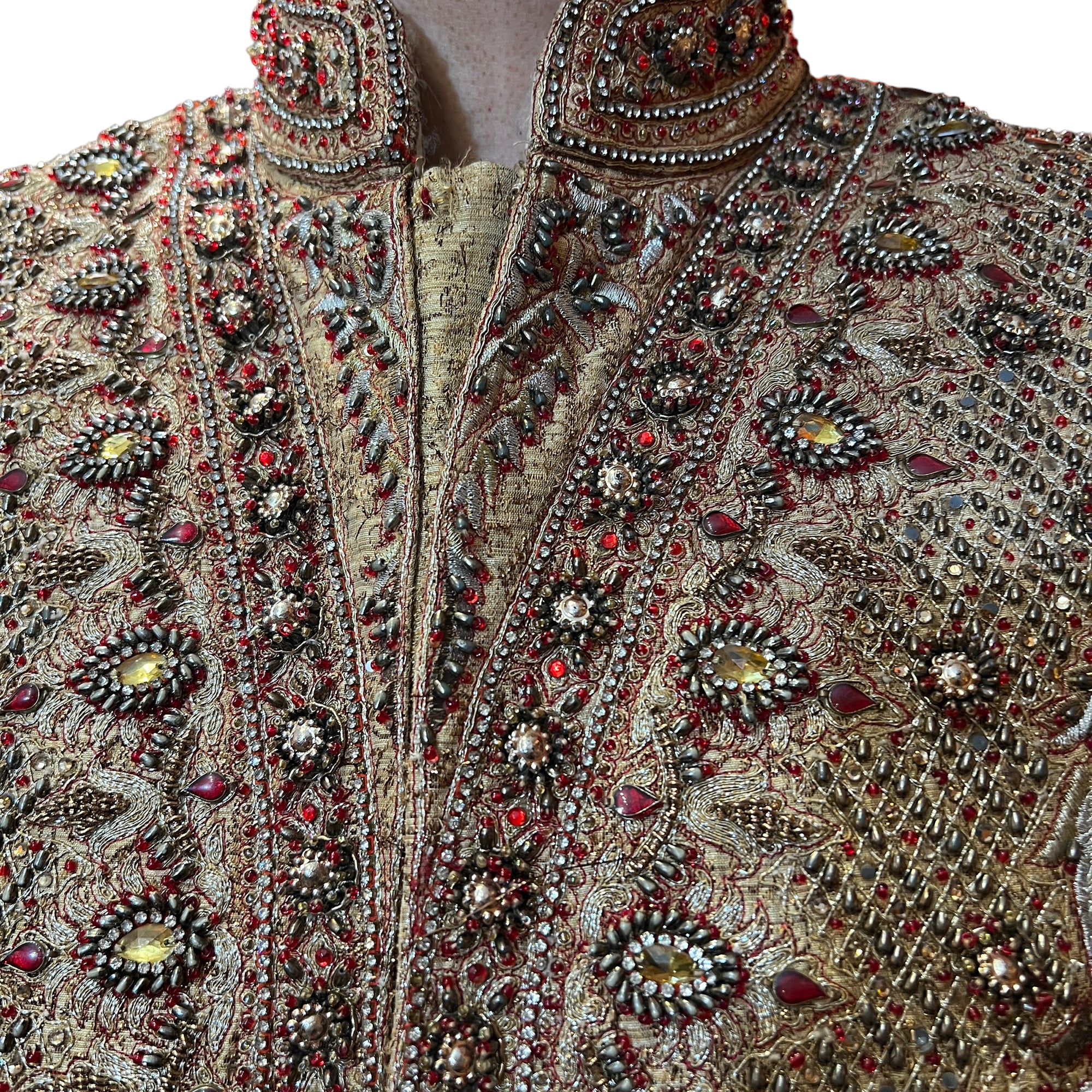 Heavywork Gold Sherwani - Vintage India NYC