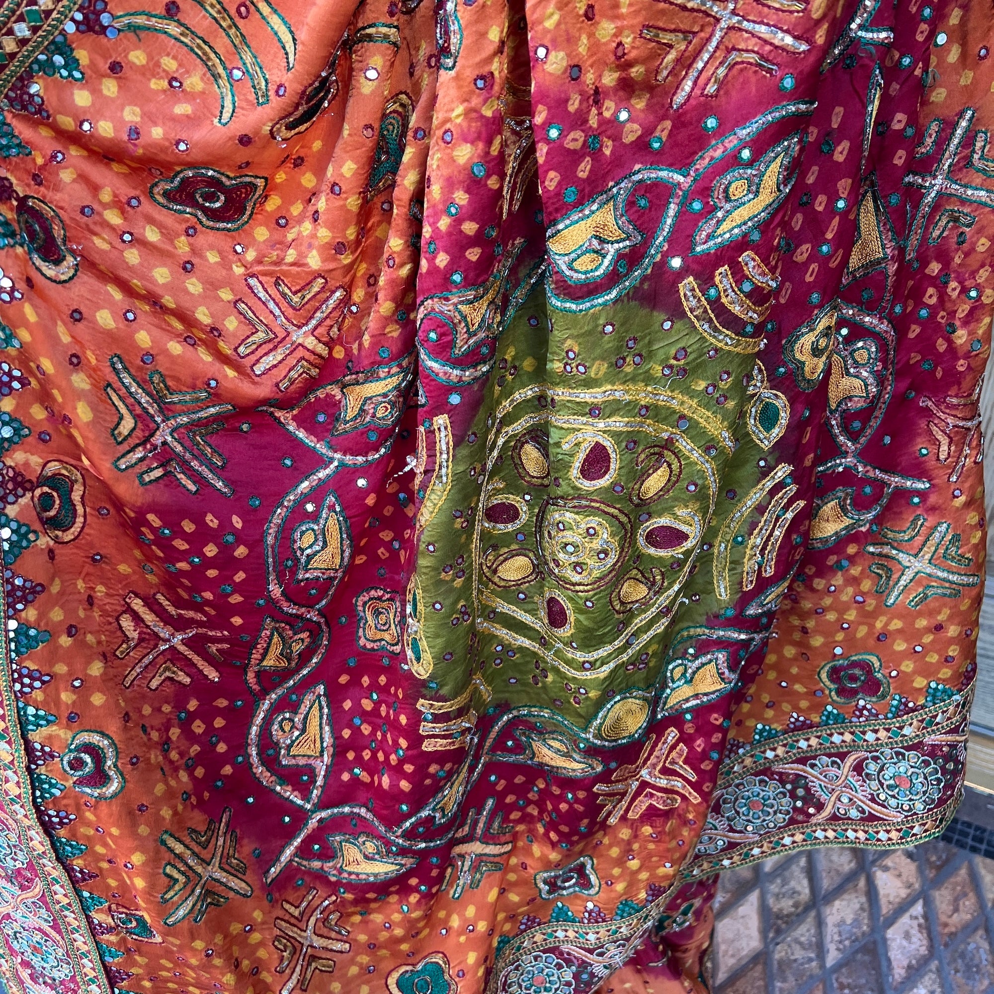 Heavy Work Bandhani Silk Saree