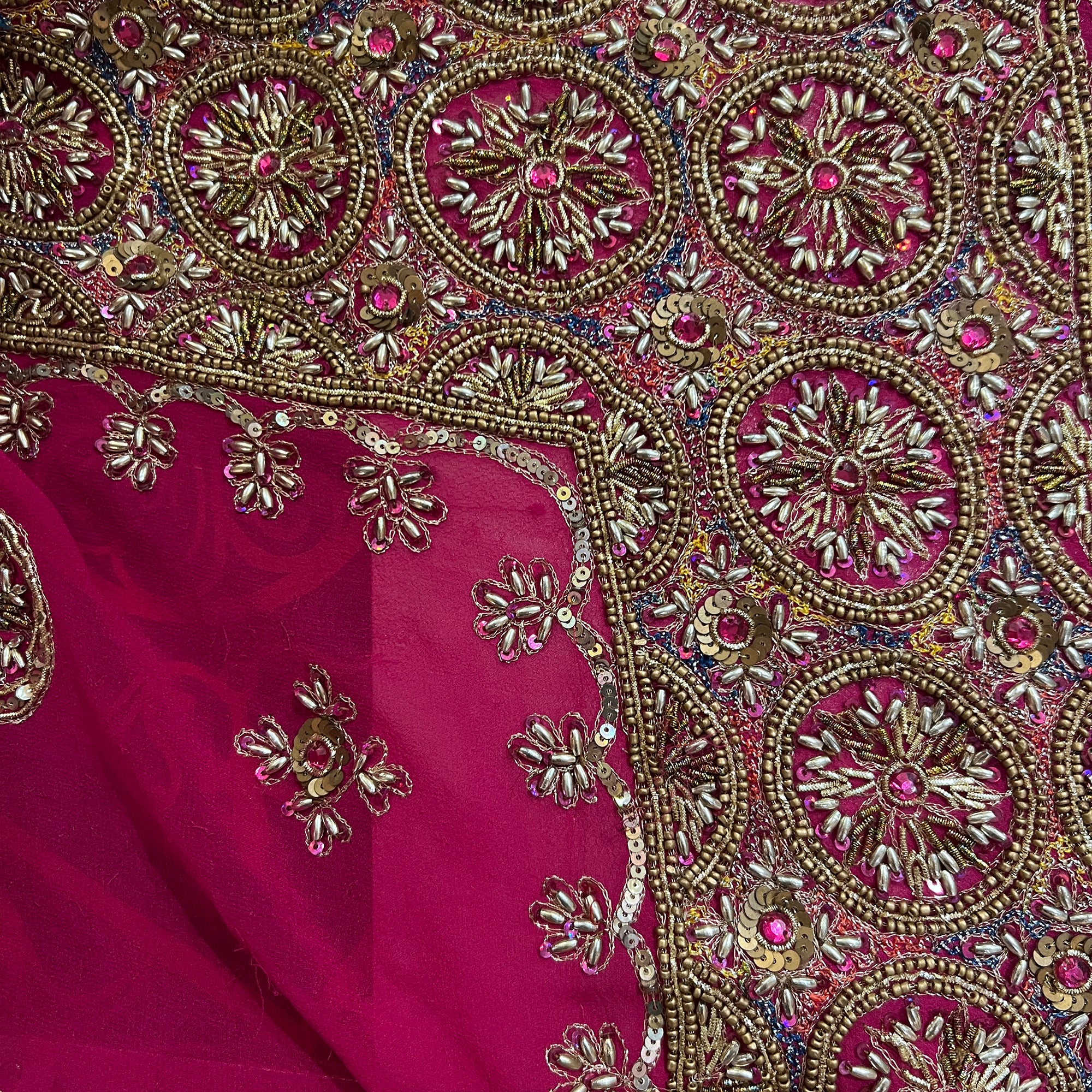 Pink Heavywork Dupatta Scarf - Vintage India NYC
