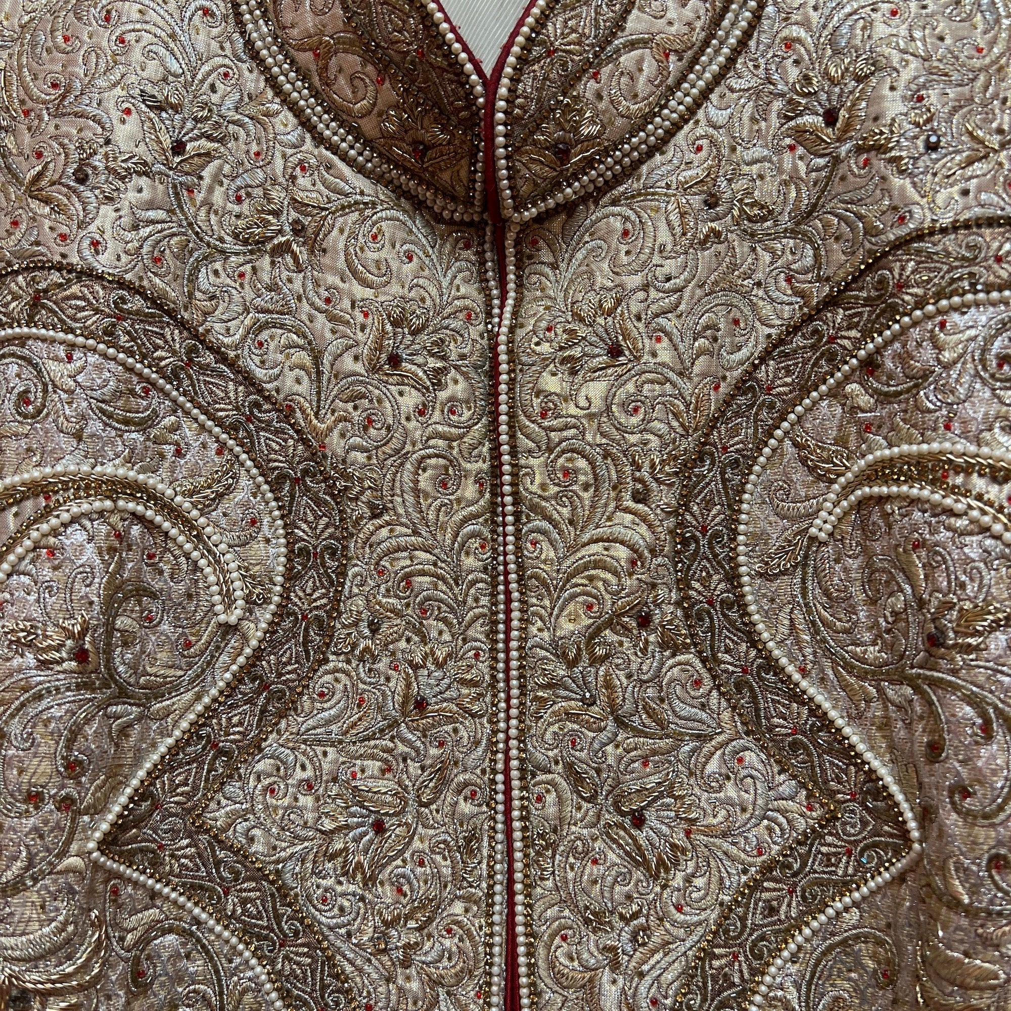 Heavywork Silver Gold Sherwani - Vintage India NYC