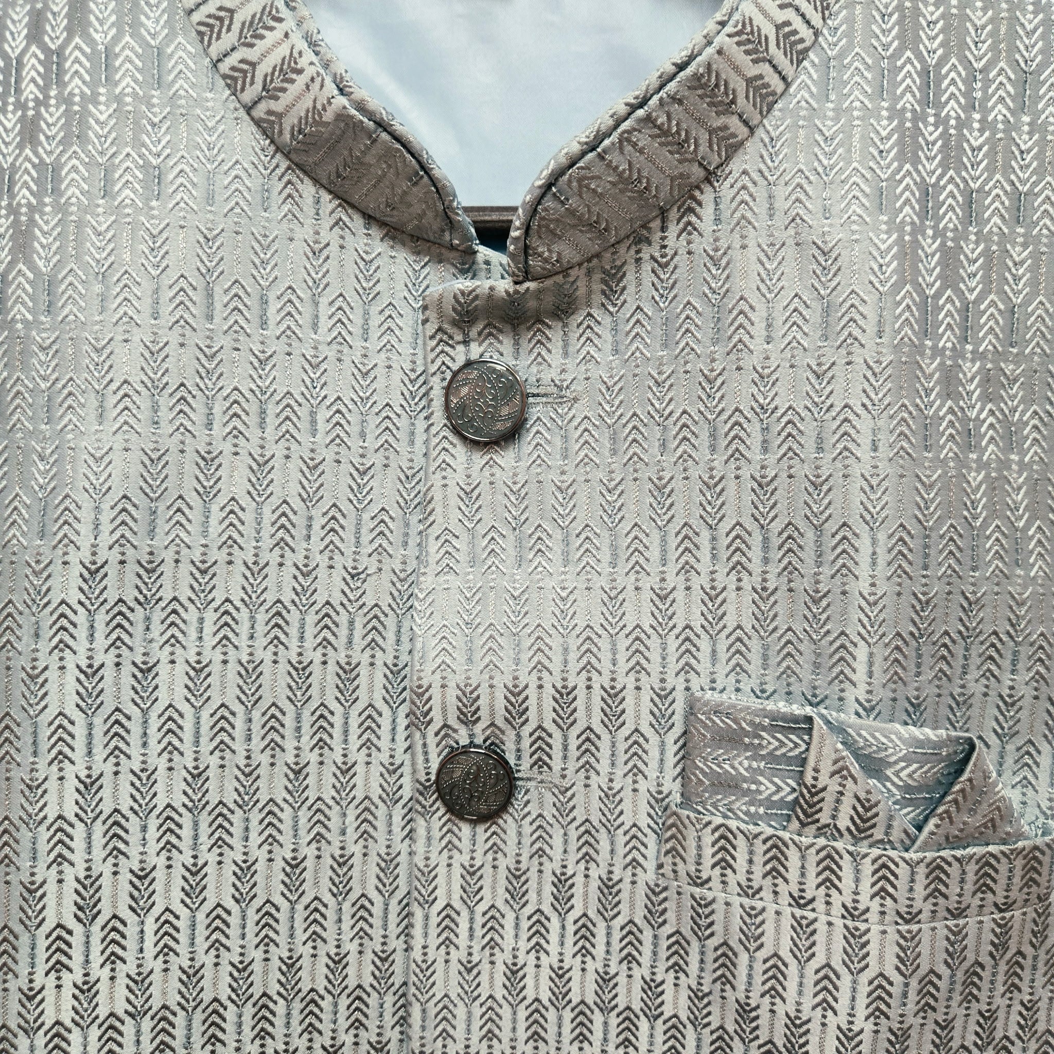 Ice Blue Arrow Jacquard Vest