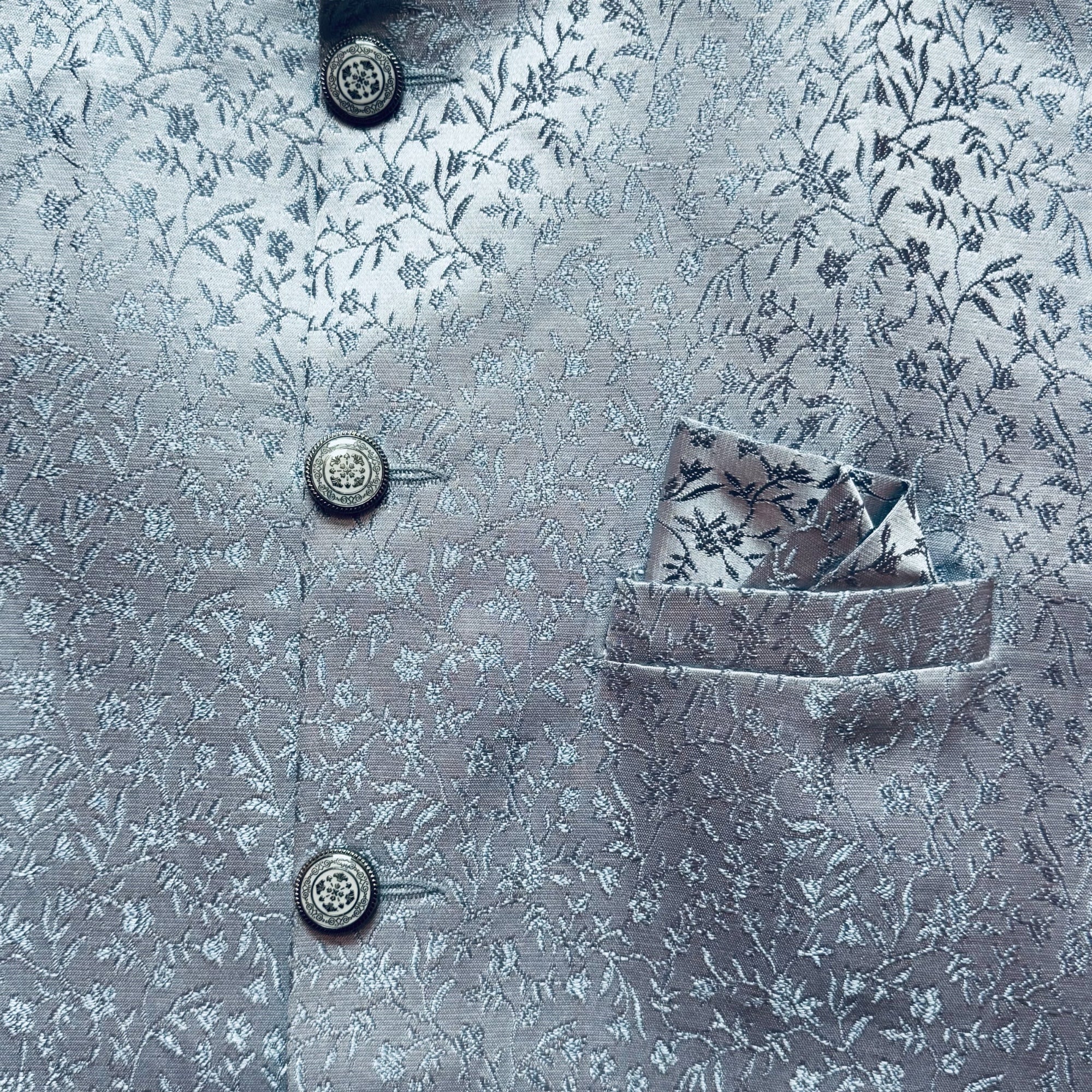 Damask Jodhpuri Jacket -Colors - Vintage India NYC