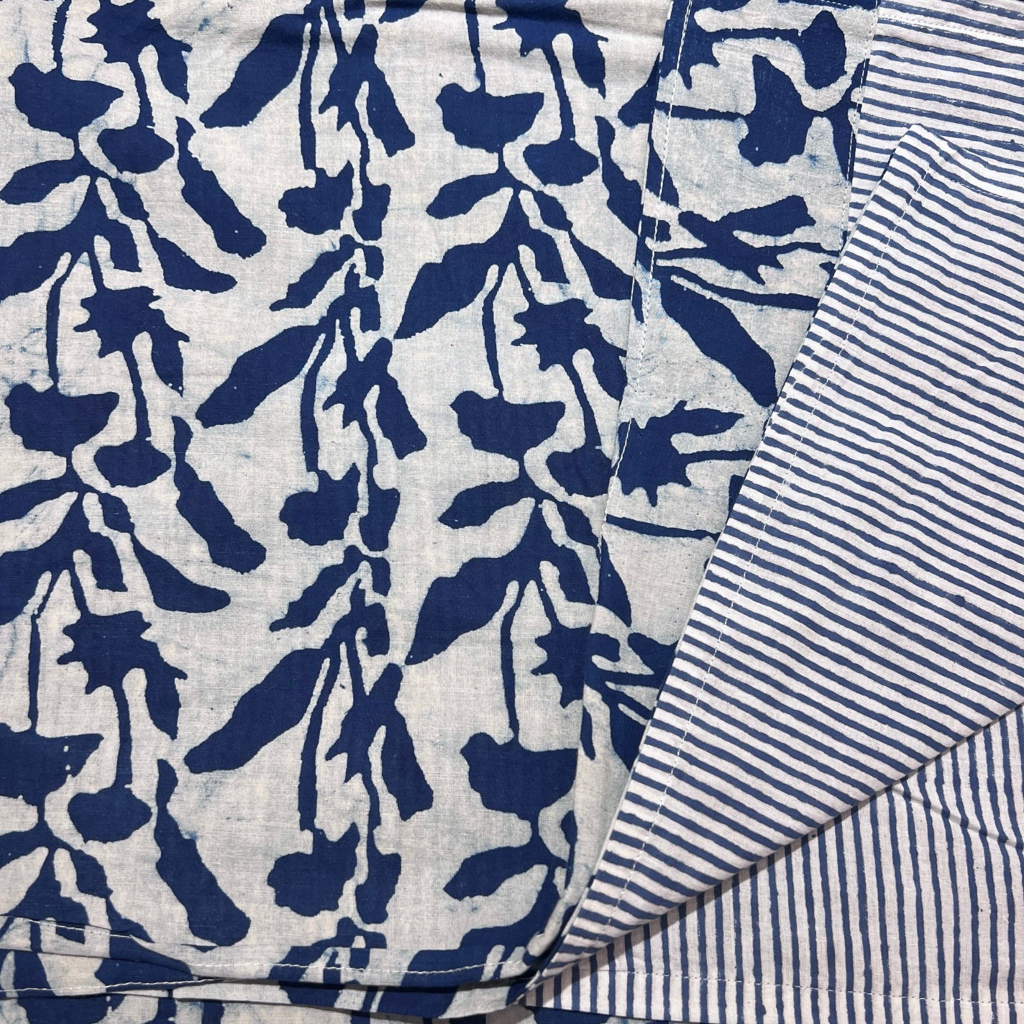 Bagru Reversible Blockprint Duvet Covers - Indigo - Vintage India NYC