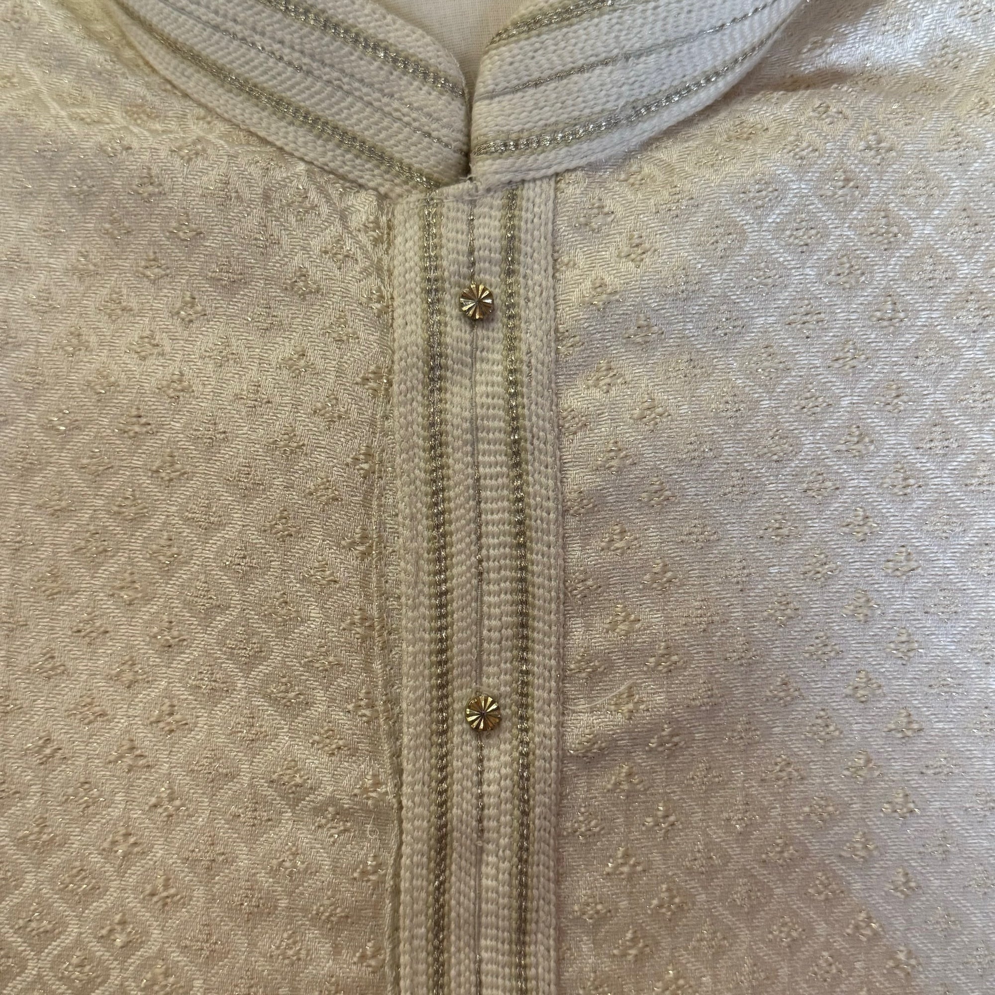 Small Ogee Brocade Kurta Set-Colors - Vintage India NYC