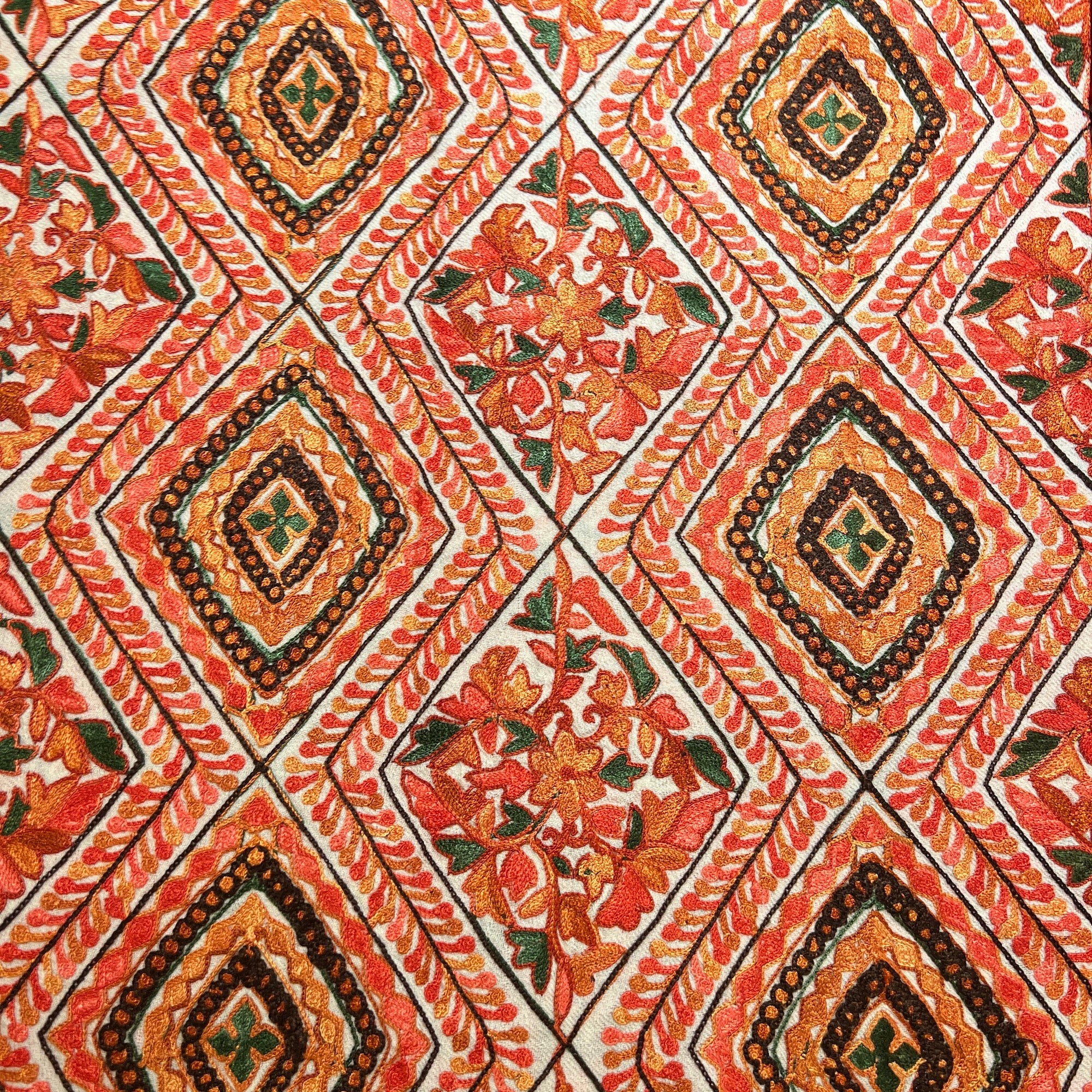 AM Full Jaal Diamond Heavy Embroidered Woolen Shawls-3 Colors - Vintage India NYC