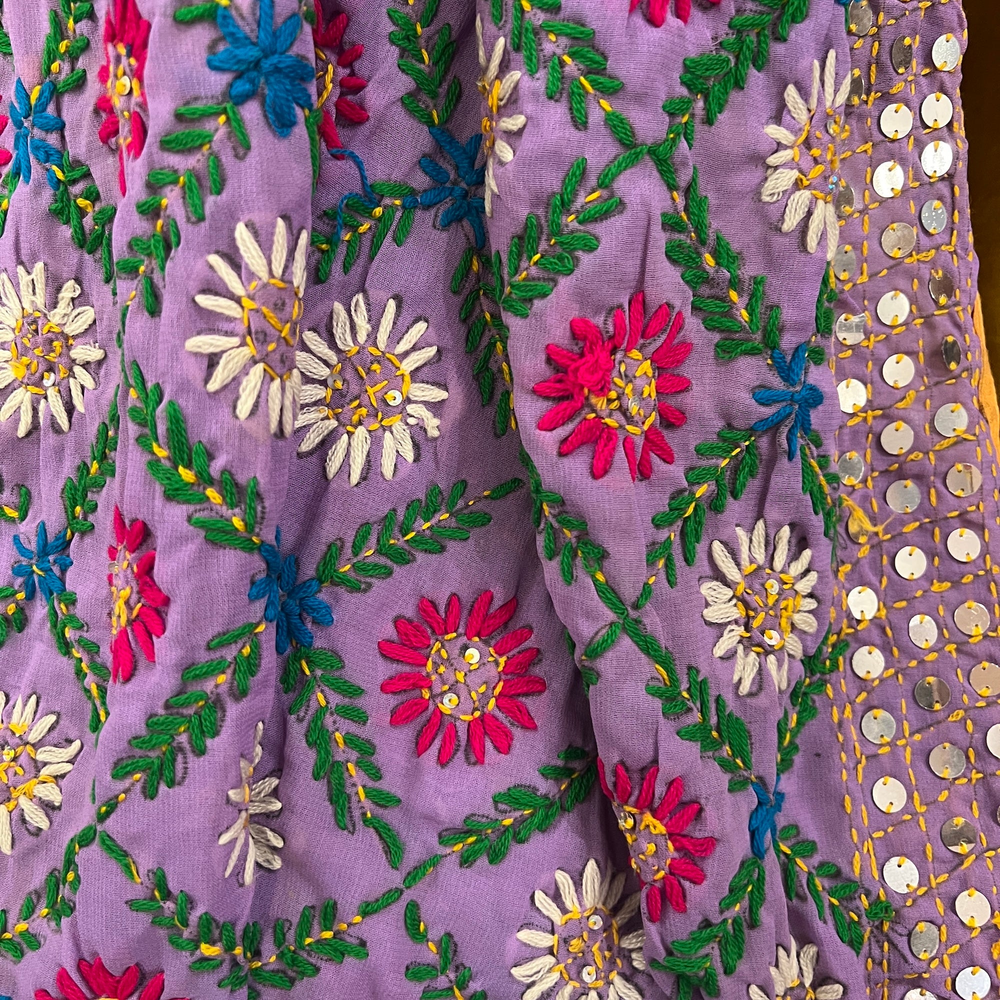 Phulkari Lavender Dupatta Shawl