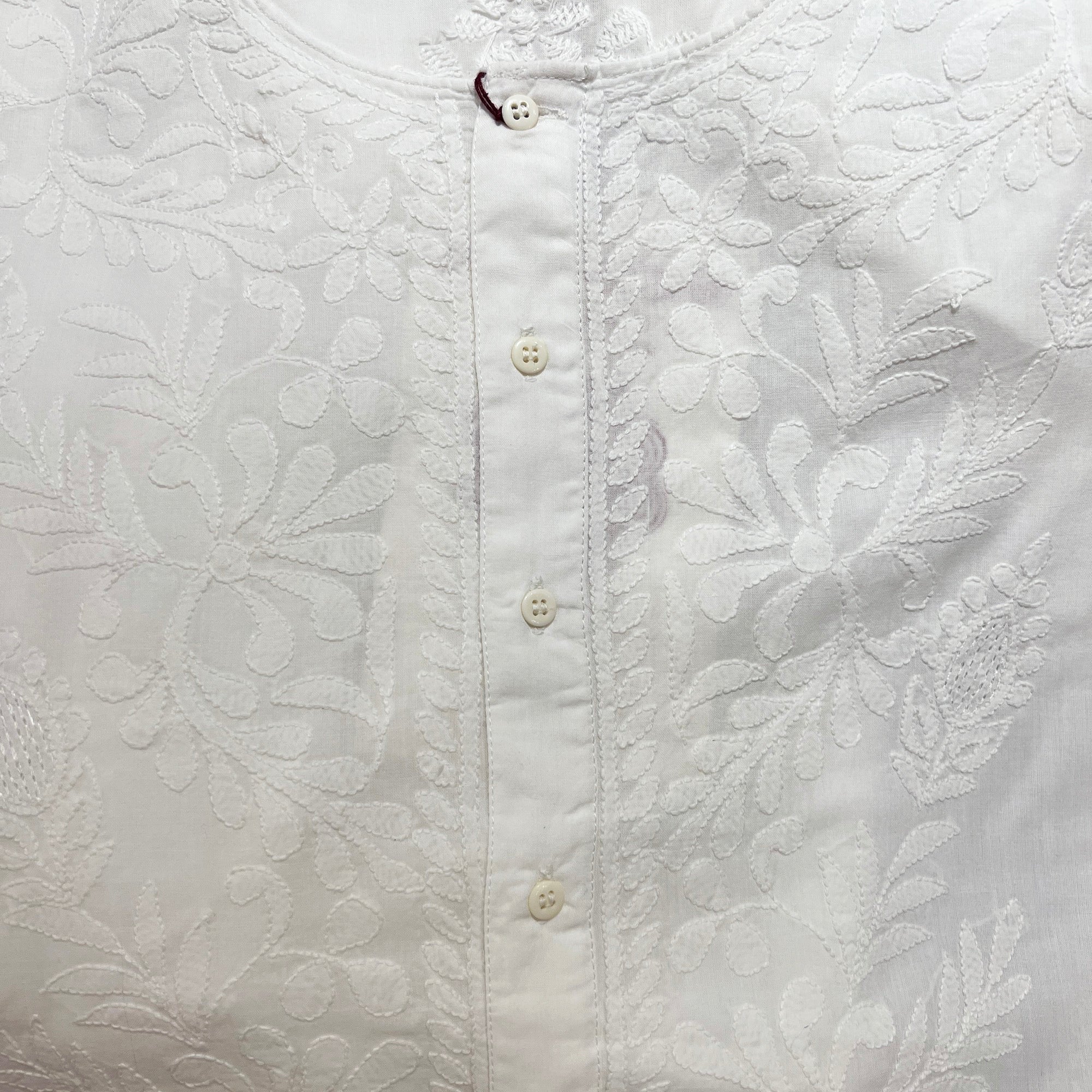 LH White Chikan Kurtas - Vintage India NYC