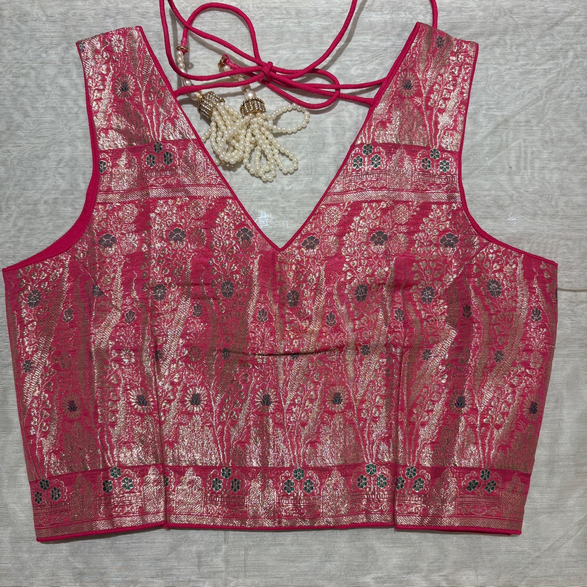 Brocade & Embroidered Saree Blouses 25-Size 30 - Vintage India NYC