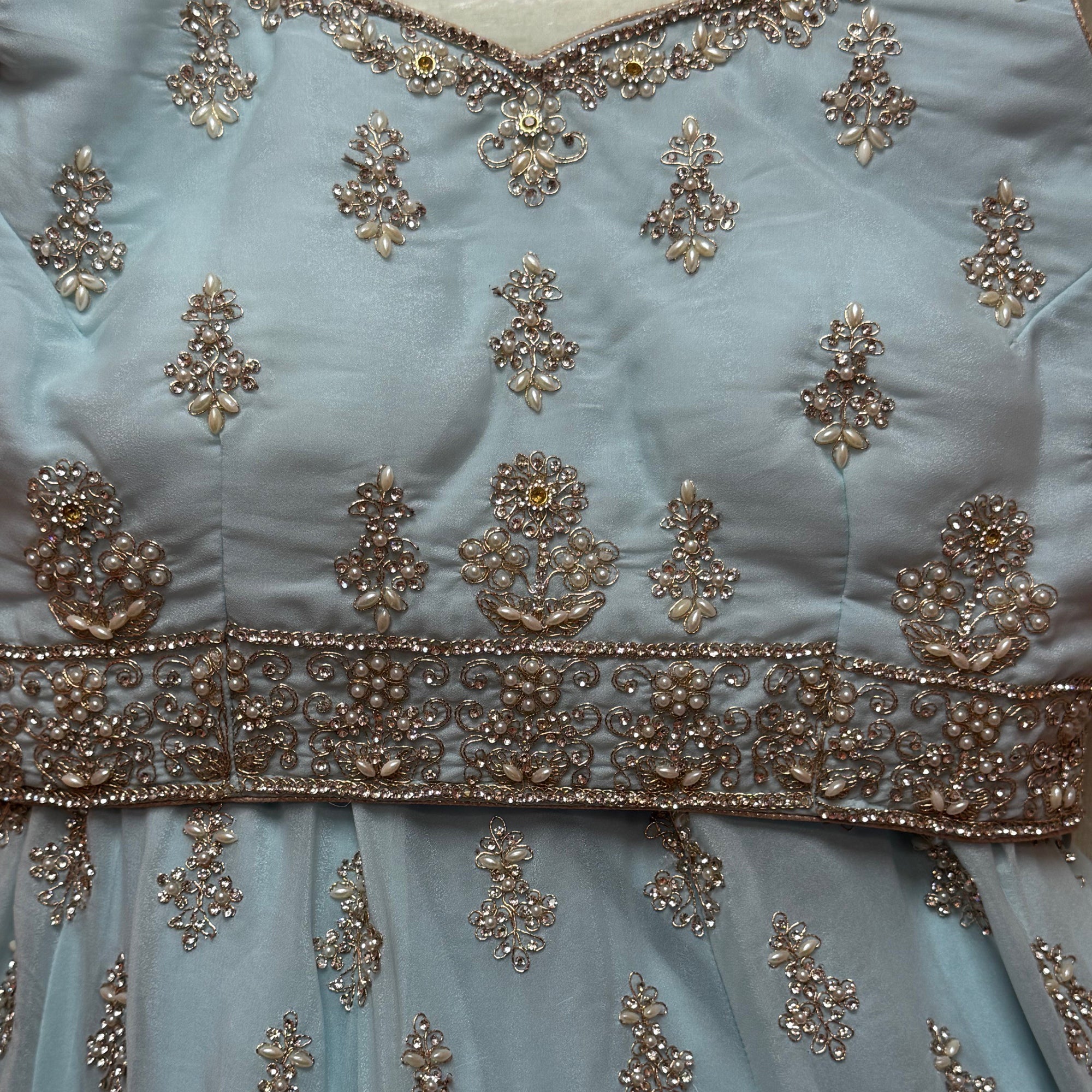 Pearl & Stone Heavy Gold Embroidered  Lehenga Sets-Colors - Vintage India NYC