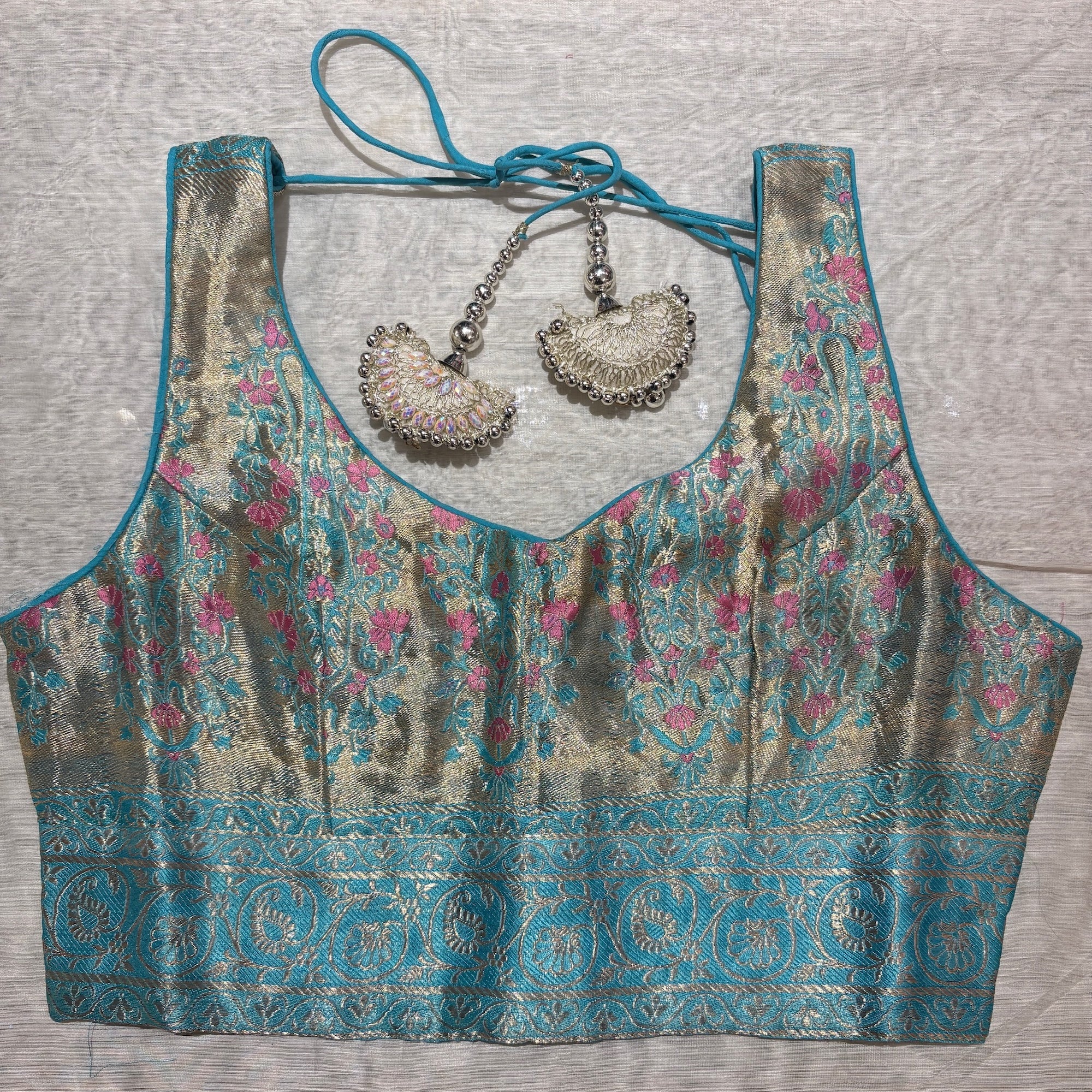 Brocade & Embroidered Saree Blouses 25-Size 30 - Vintage India NYC