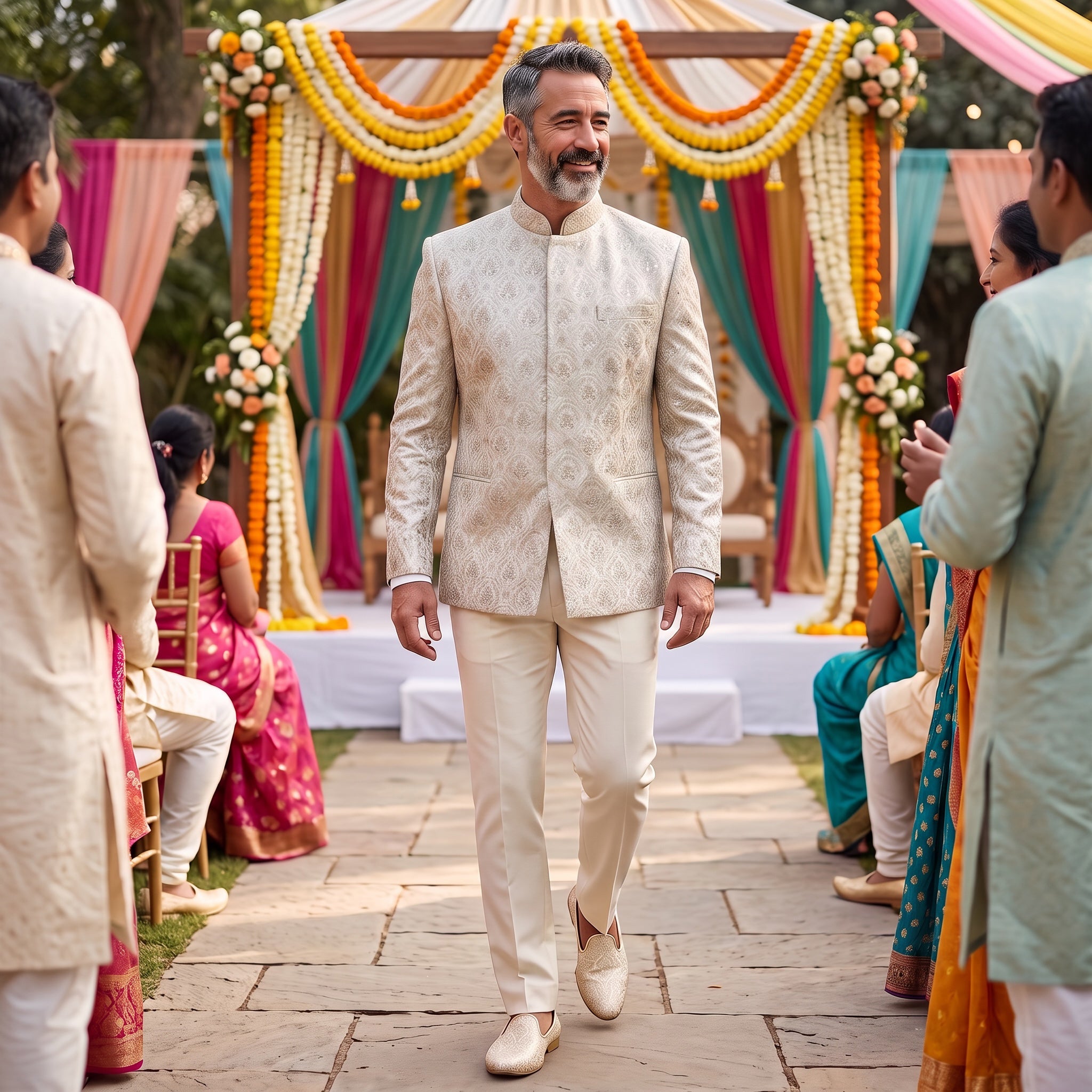 Light Gold Leaf Mirrored Jodhpuri