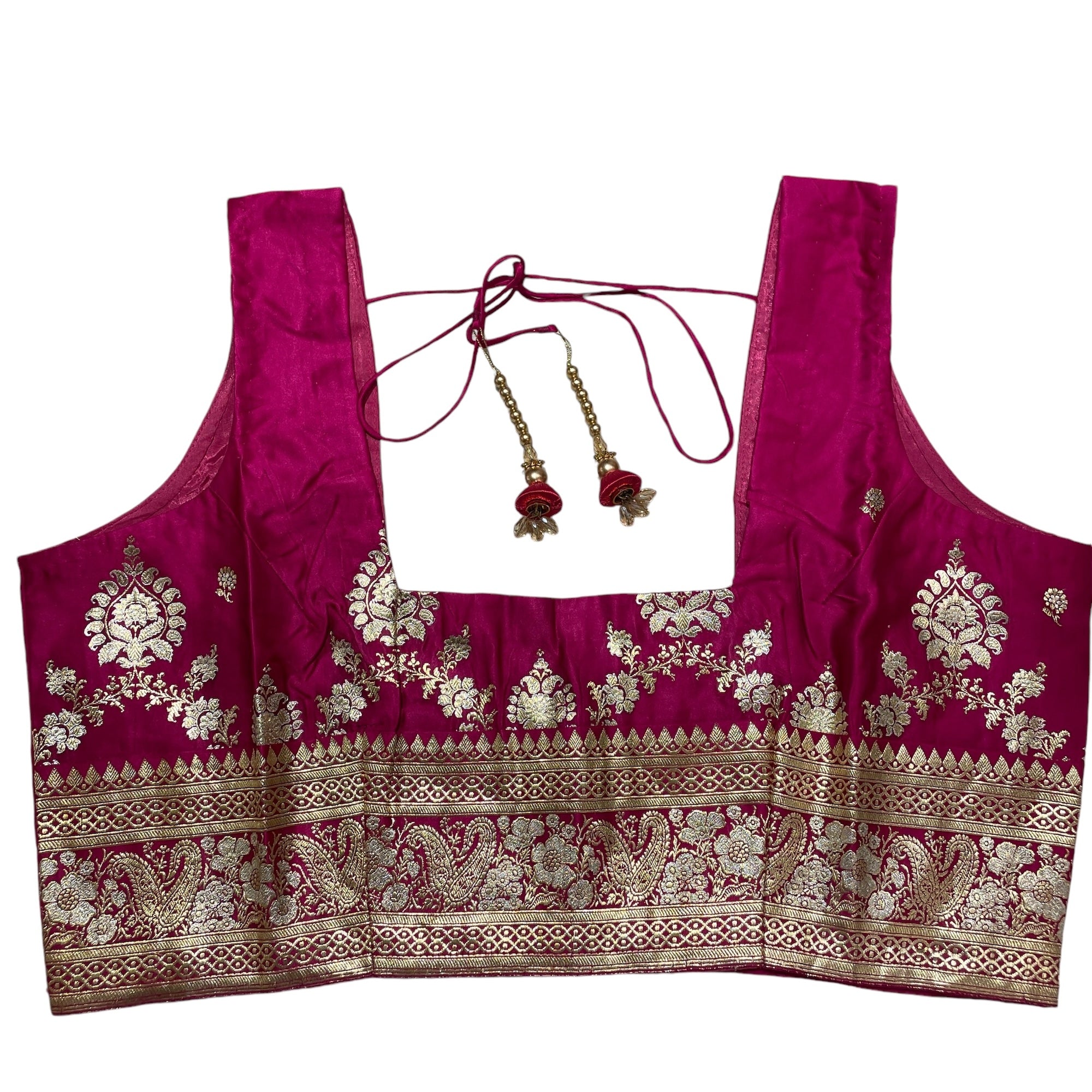 Brocade & Embroidered Saree Blouses 2-Size 44 - Vintage India NYC