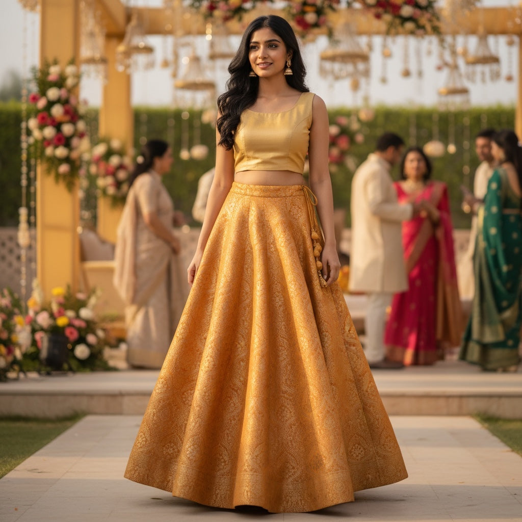 DT Brocade Crest Lehengas - Colors - Vintage India NYC