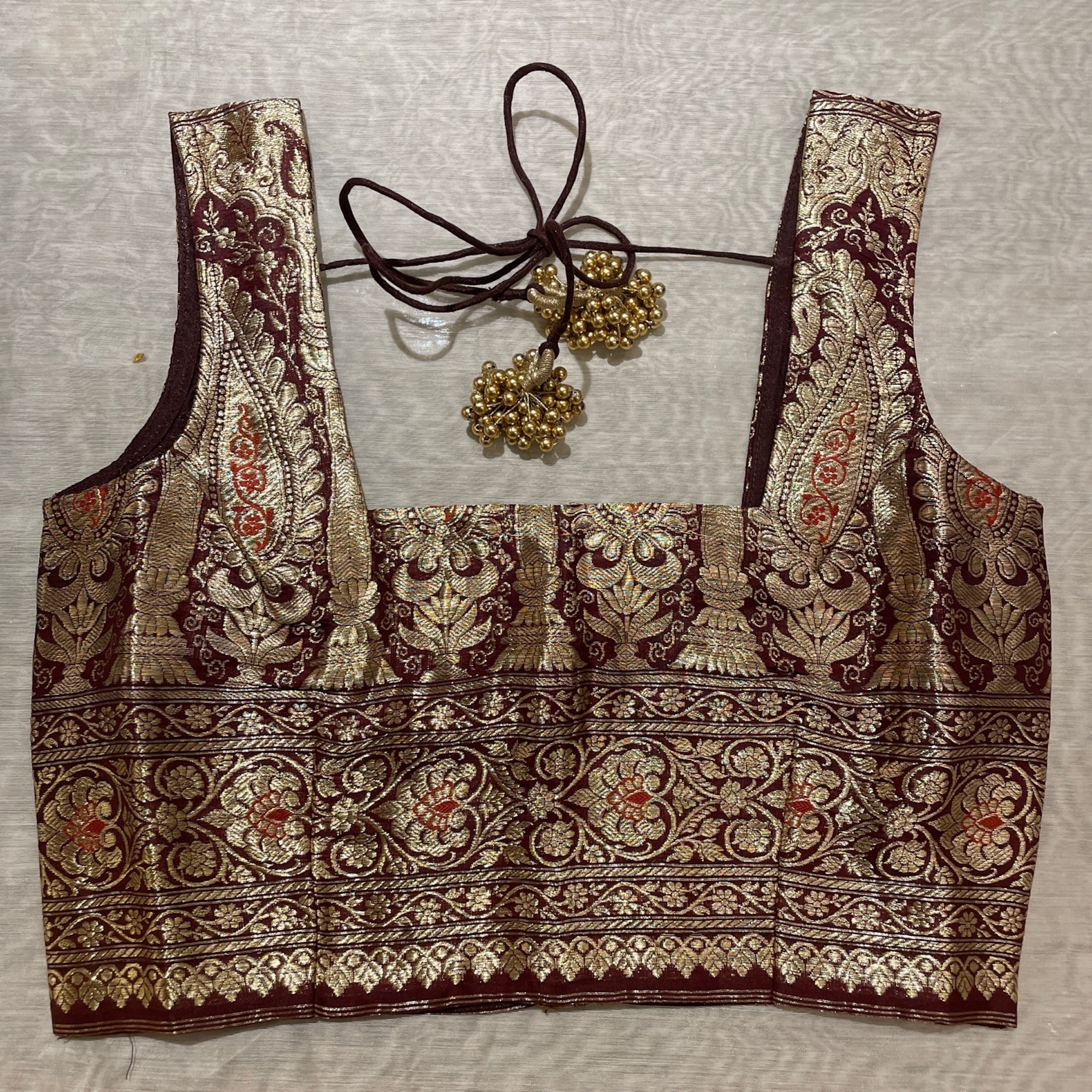 Brocade Saree Blouses-Size 30 - Vintage India NYC