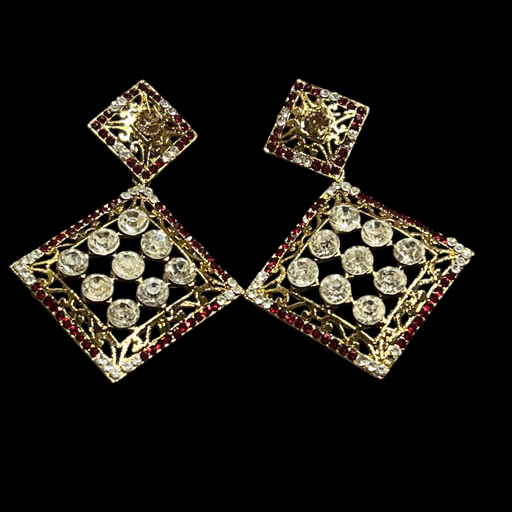 Diamond Shape Earrings -2 Colors - Vintage India NYC