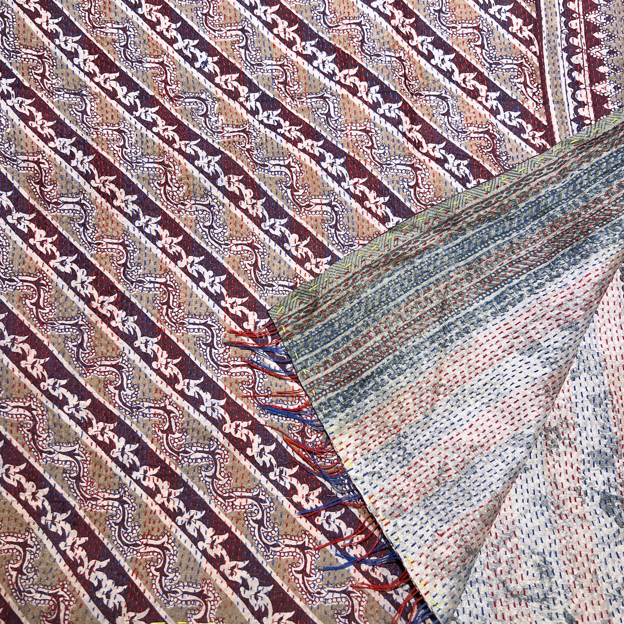 Silk Kantha Stoles - Vintage India NYC