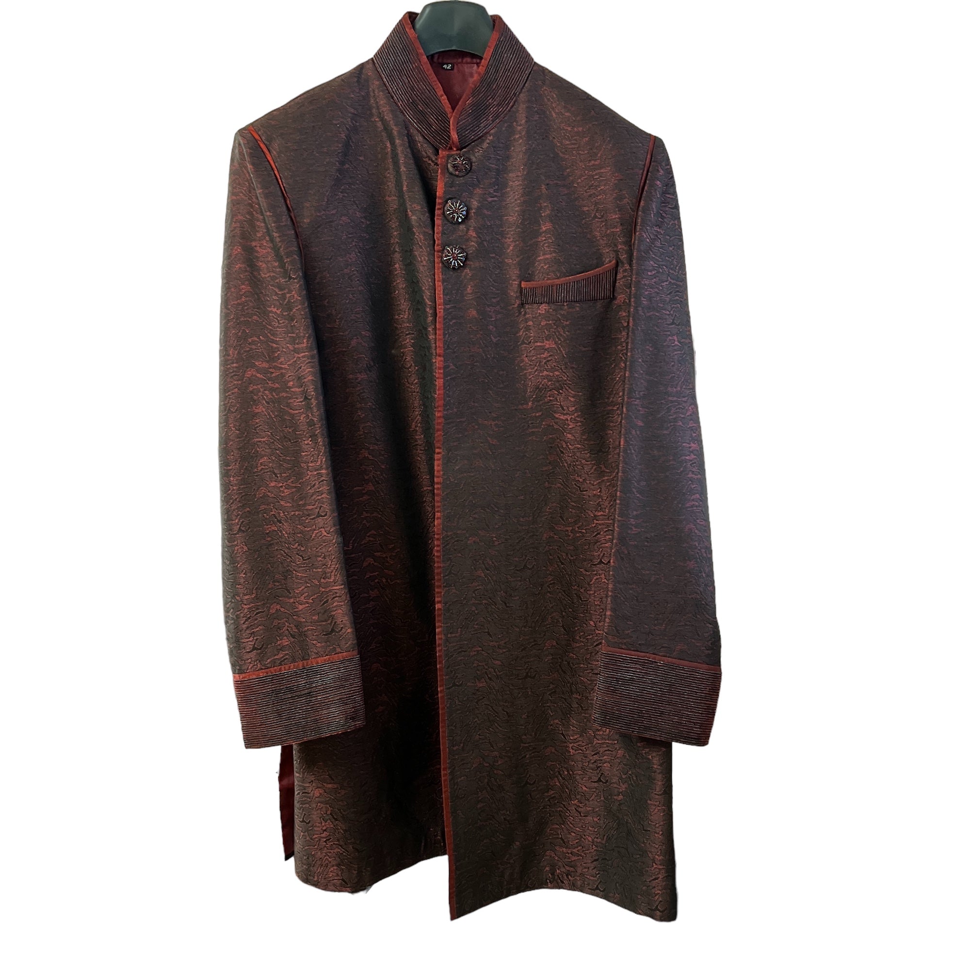 Vintage Maroon Indowestern Sherwani - Vintage India NYC