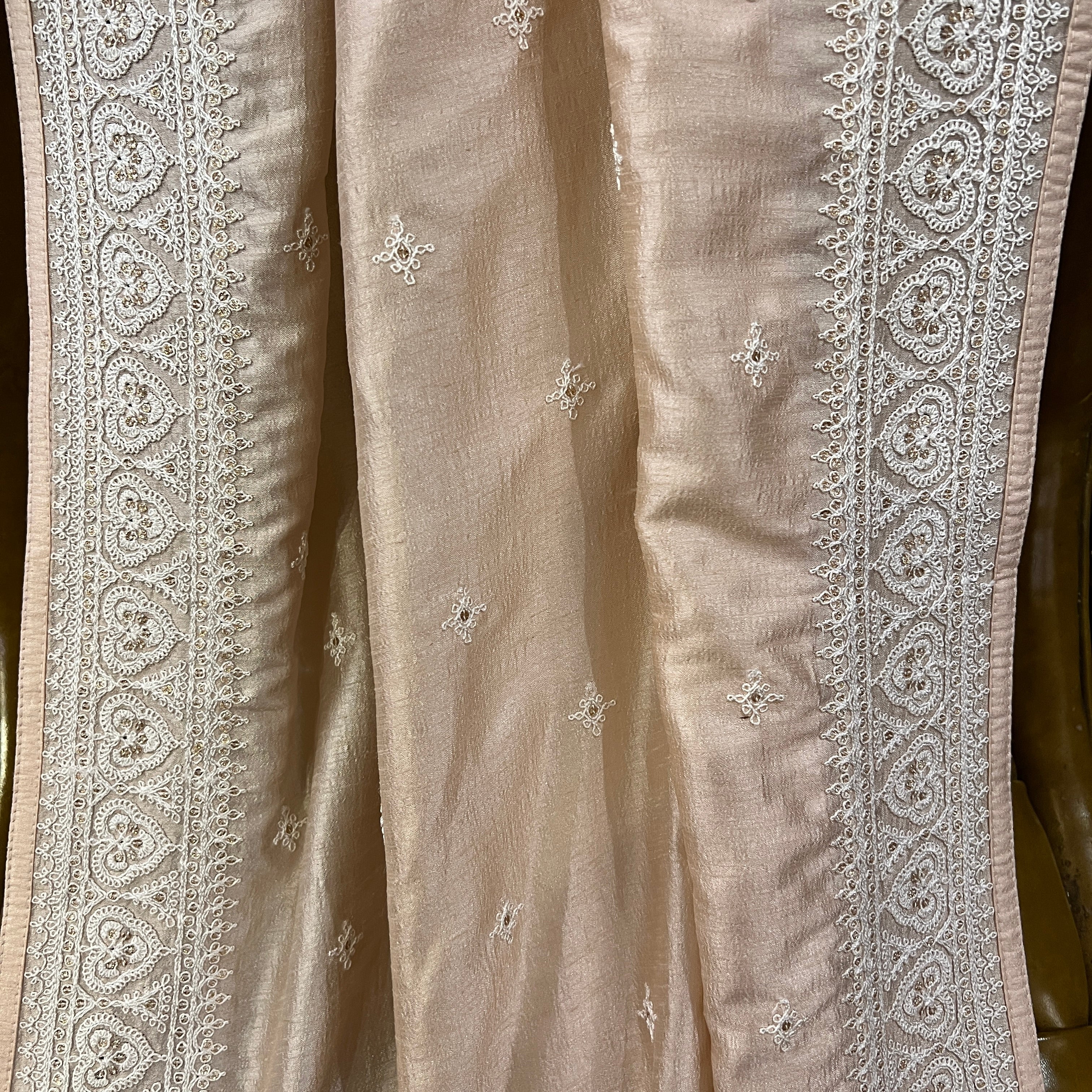 Mens Blush Embroidered Dupatta 2 - Vintage India NYC