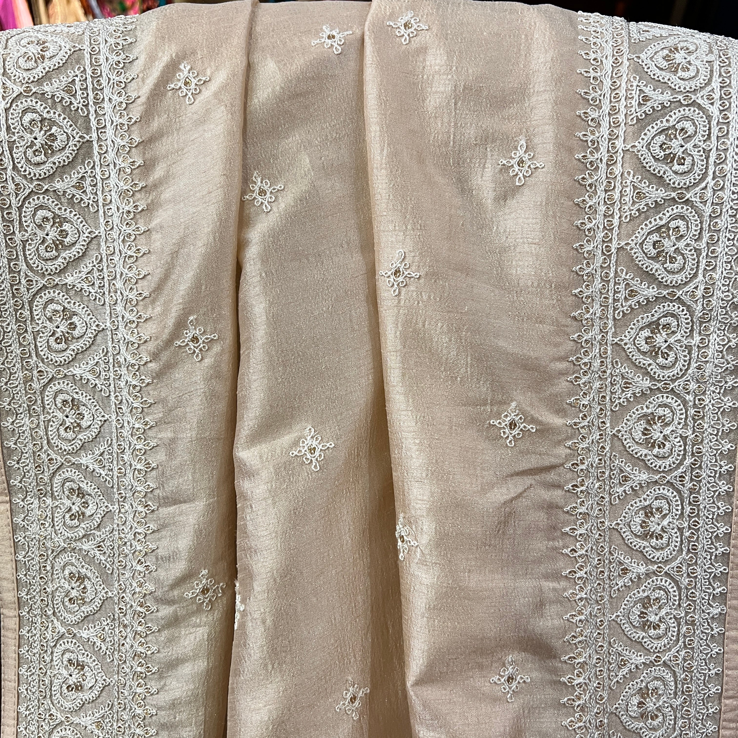 Mens Blush Embroidered Dupatta 2 - Vintage India NYC