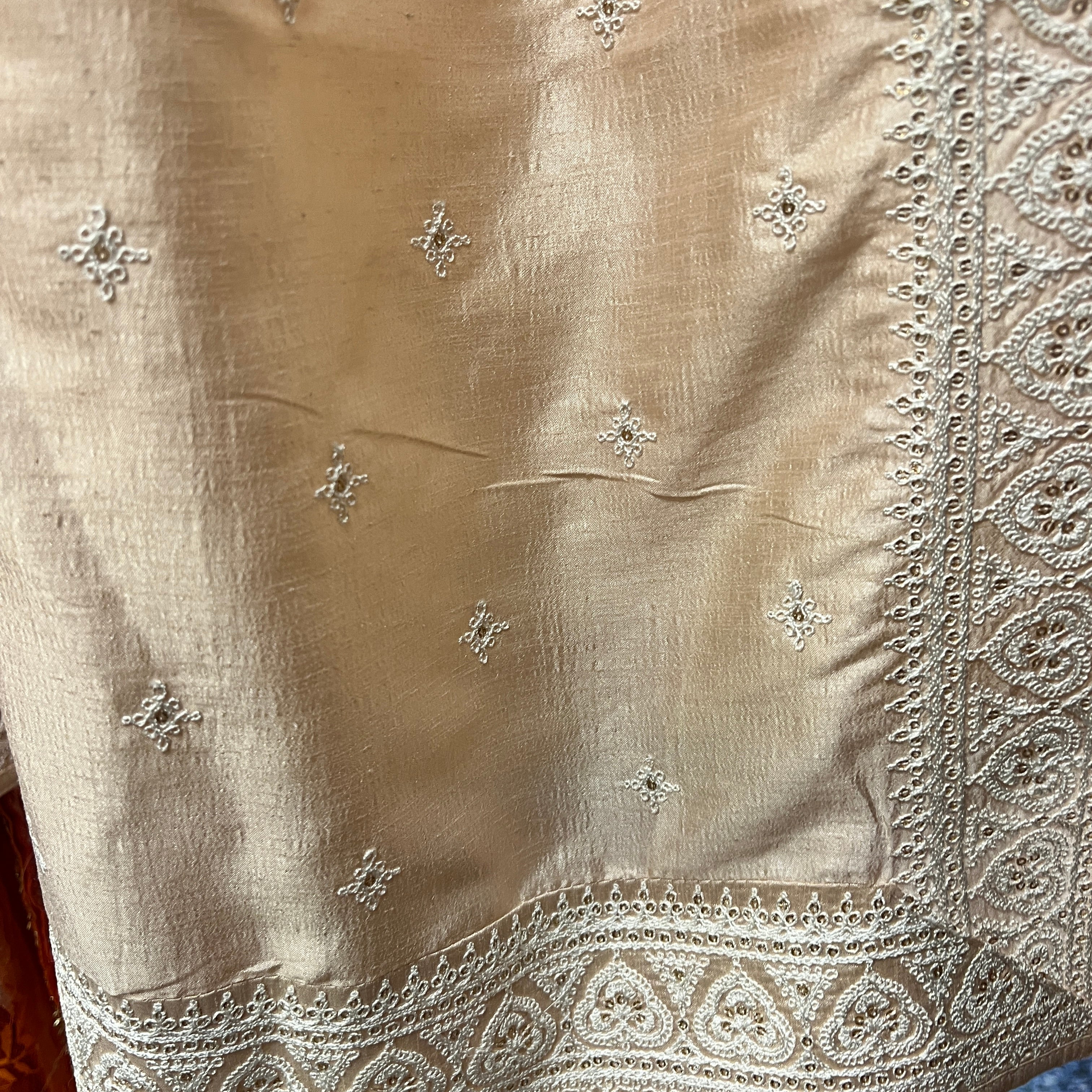 Mens Blush Embroidered Dupatta 2 - Vintage India NYC