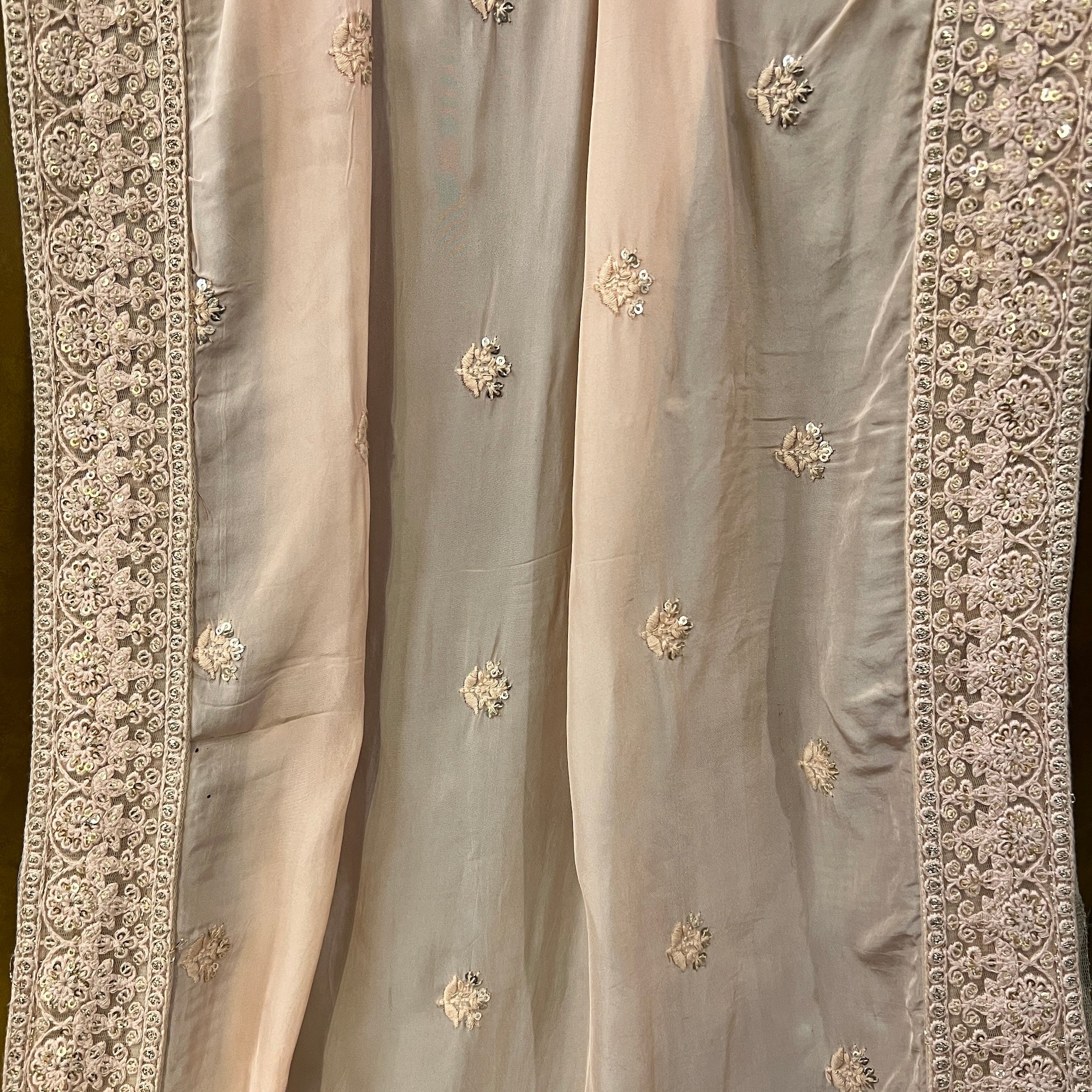 Mens Blush Embroidered Dupatta - Vintage India NYC