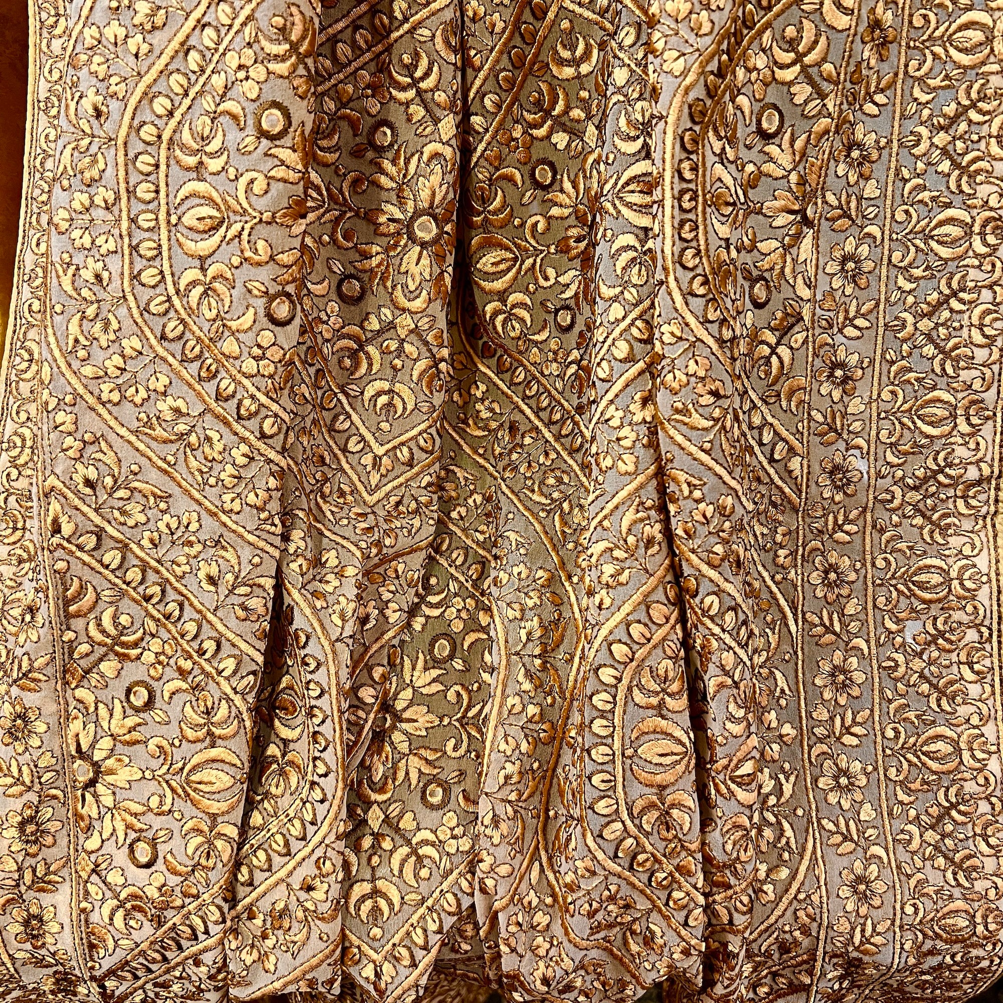 Mens Heavy Embroidered Gold Dupatta - Vintage India NYC