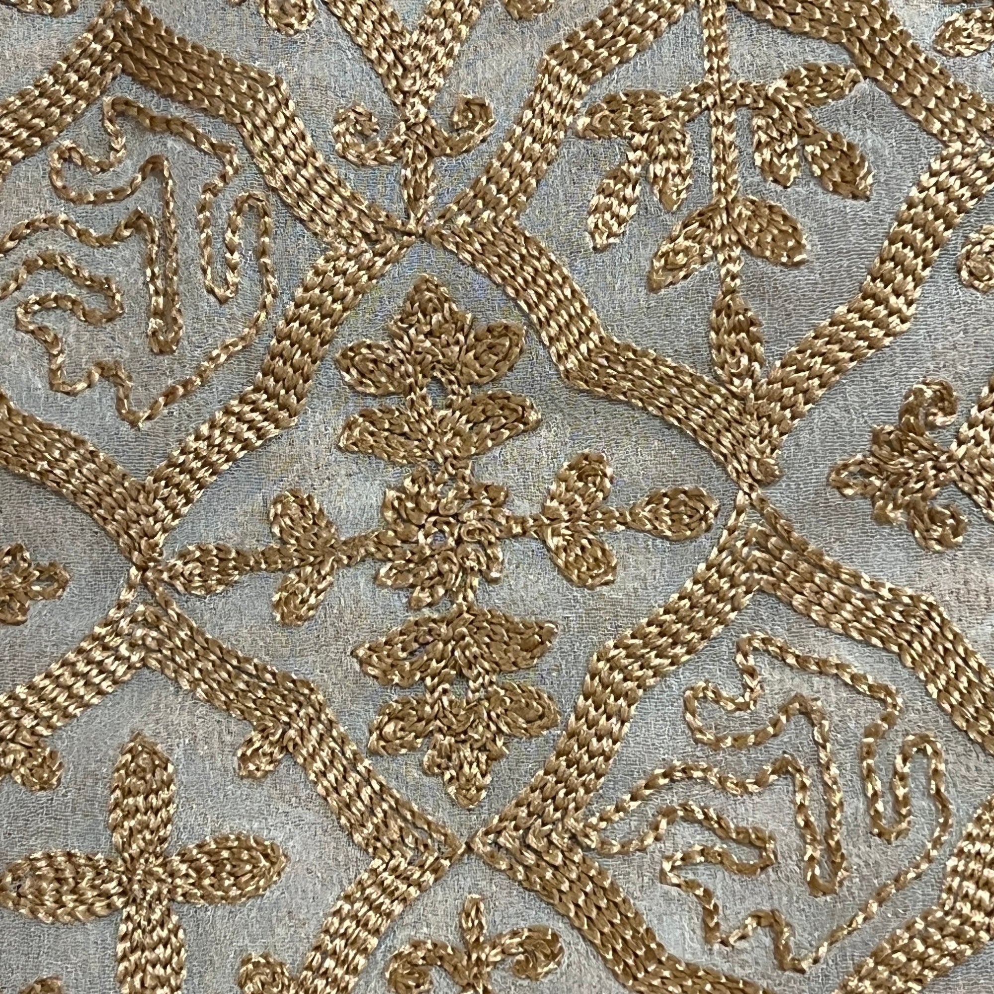 Mens Heavy Embroidered Ivory & Gold Dupatta - Vintage India NYC