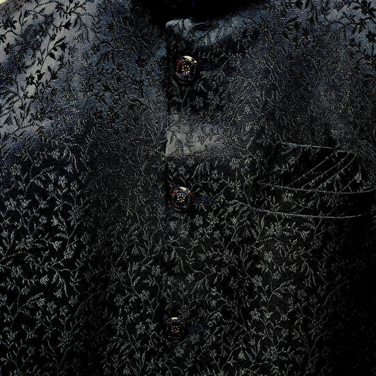 Midnight Blue Floral Jodhpuri Jacket