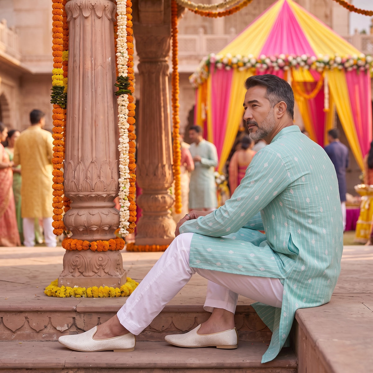 Streaming Embroidered Kurta-Colors - Vintage India NYC