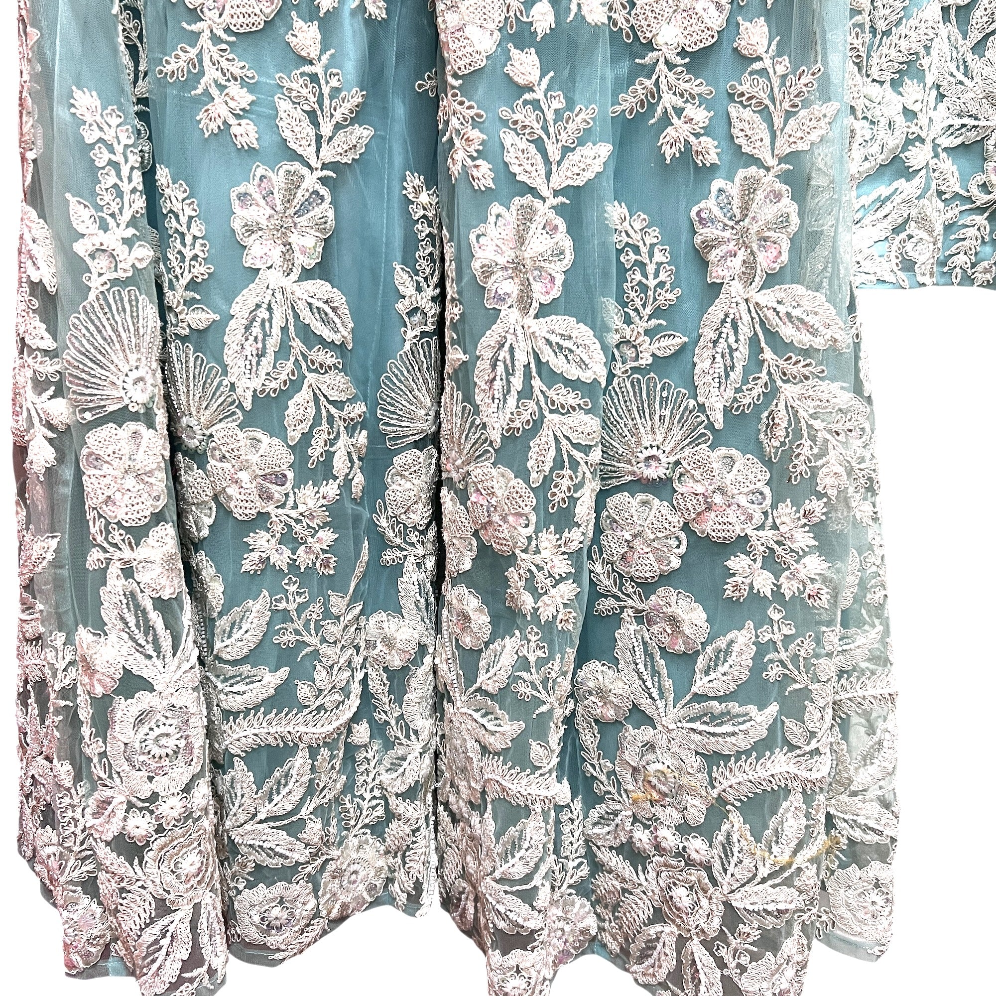 MInt Blue Heavy Embroidered Sharara Set
