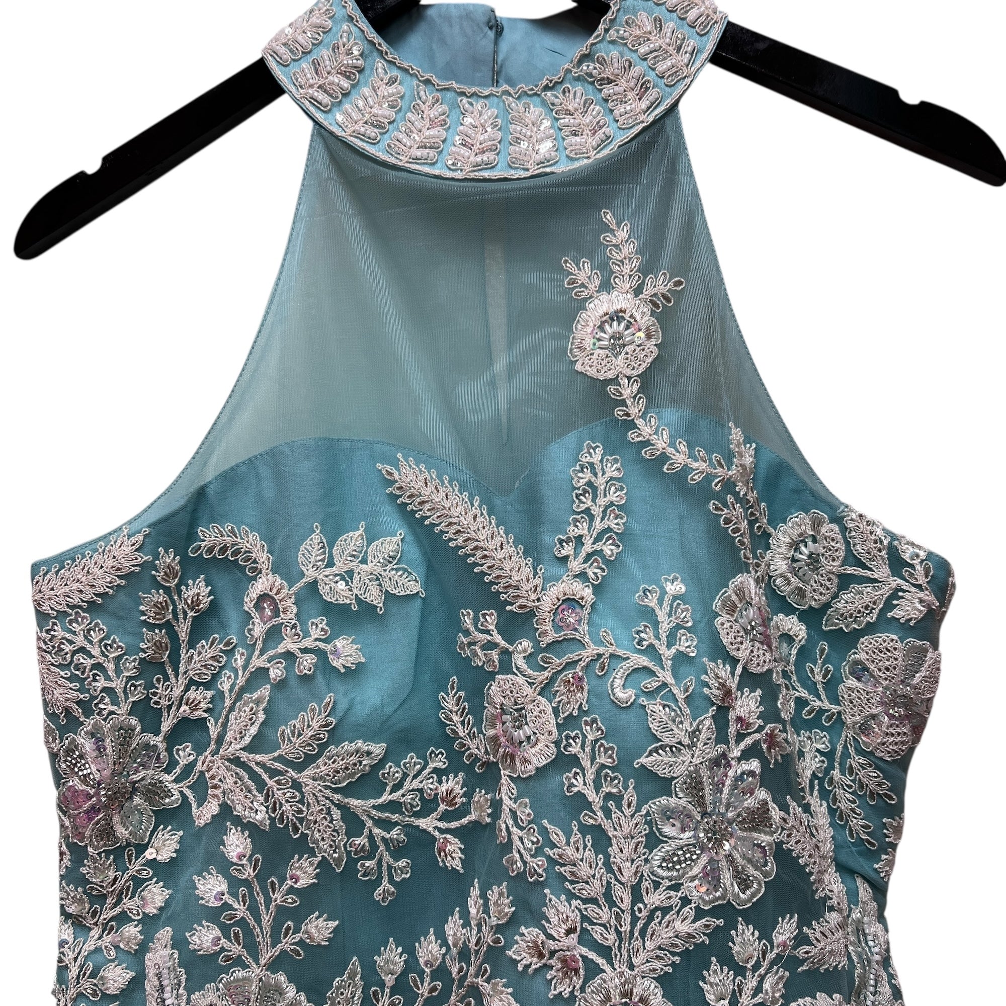 MInt Blue Heavy Embroidered Sharara Set