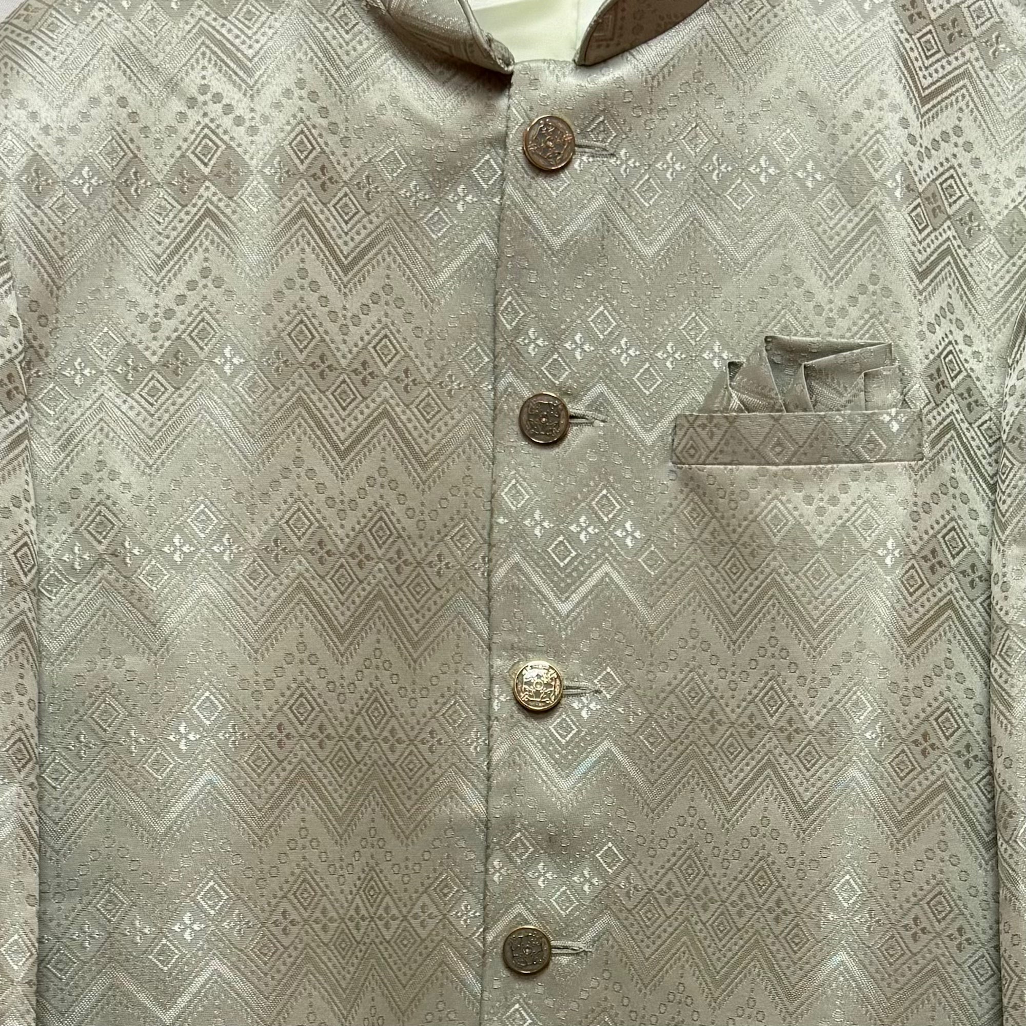 Mint Chevron Jodhpuri Jacket