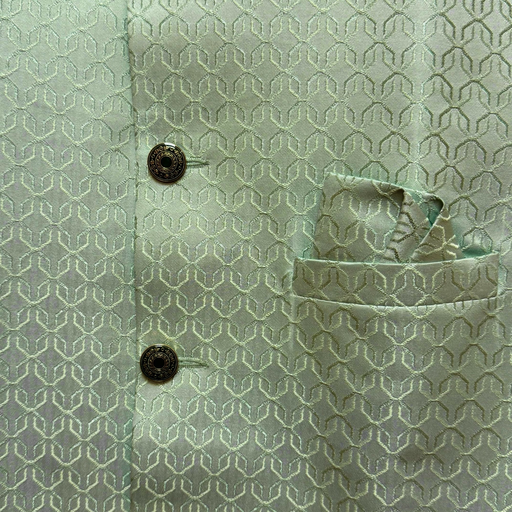 Mint Geometric Jodhpuri Jacket - Vintage India NYC