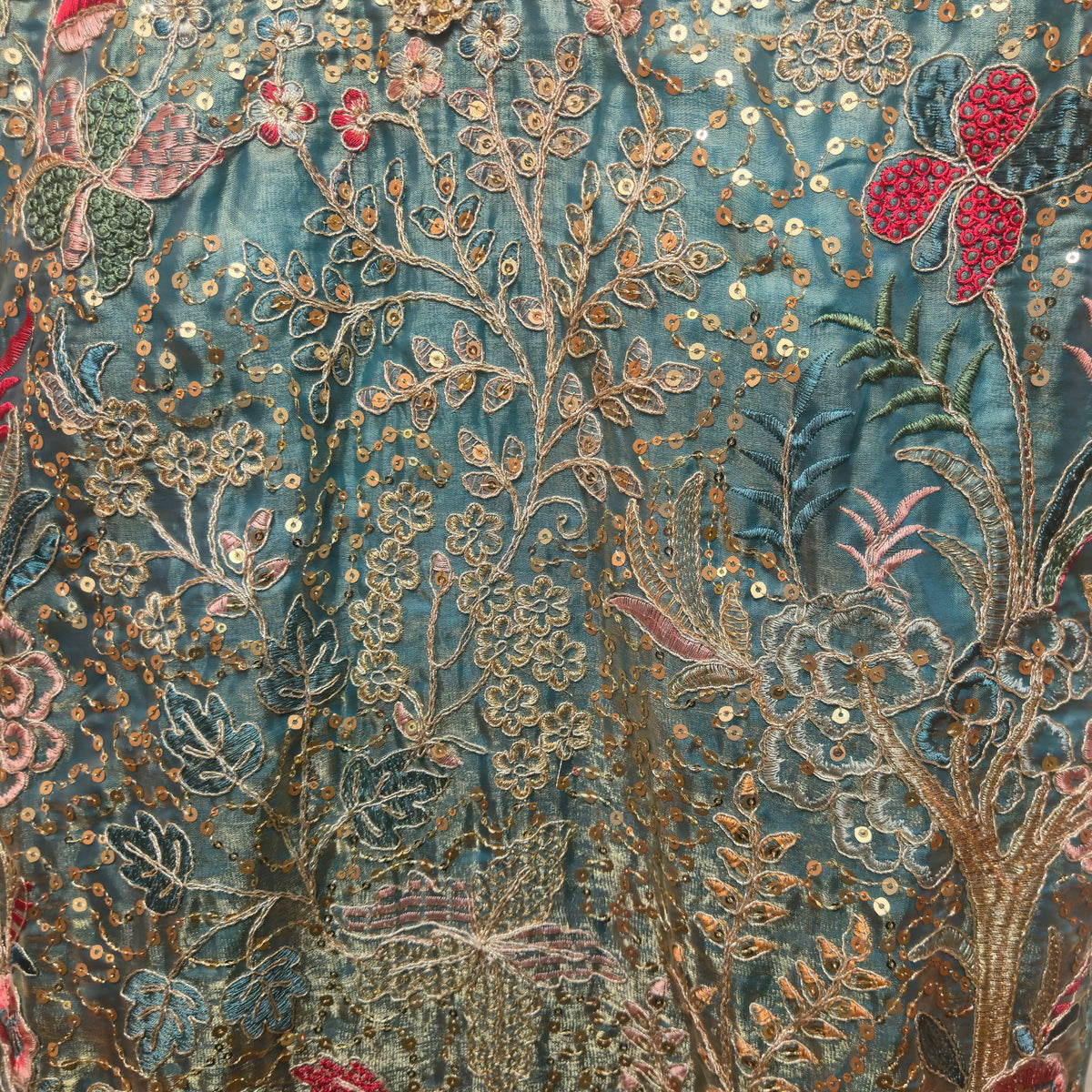 Iridescent Embroidered Gharara Sets-Colors - Vintage India NYC