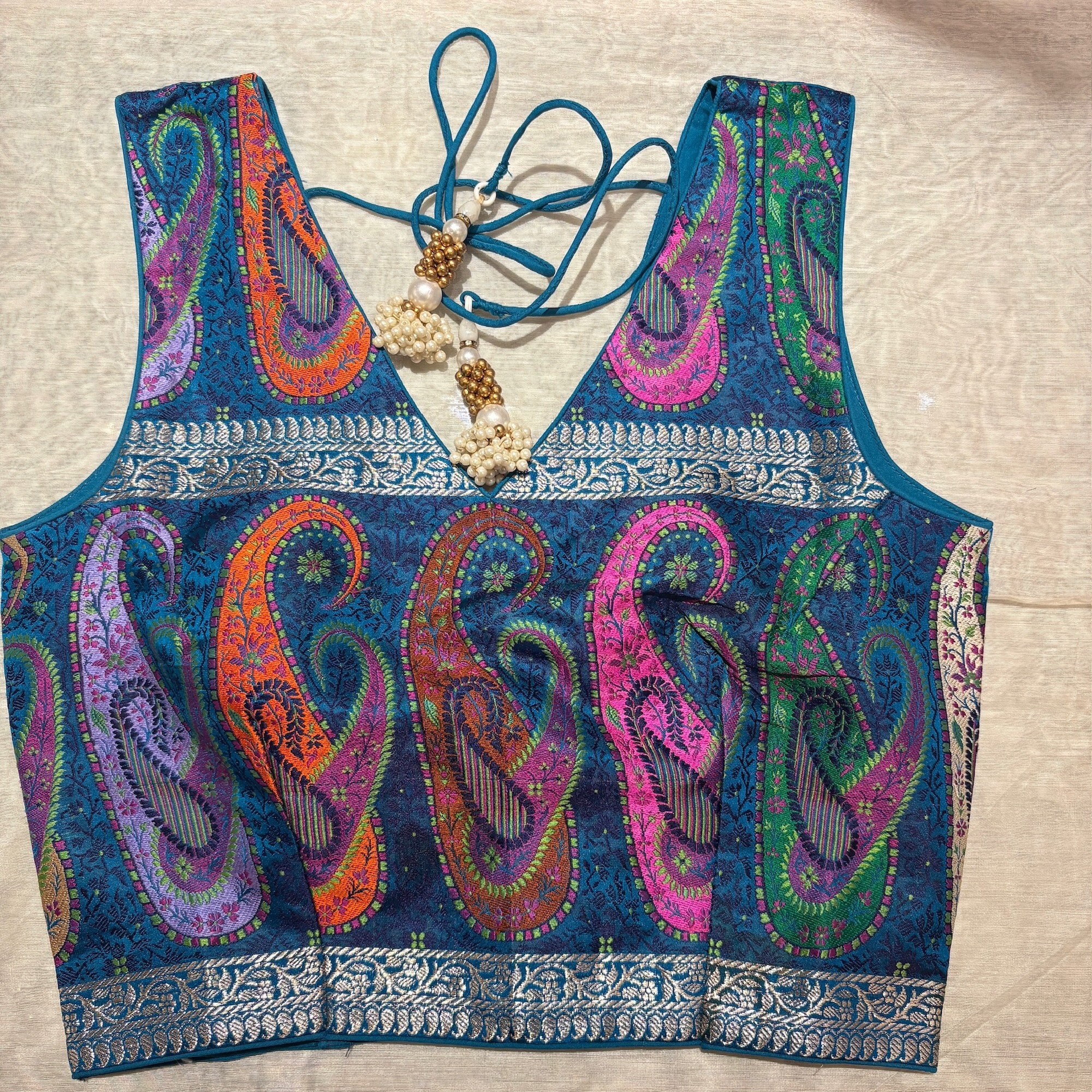 Brocade & Embroidered Saree Blouses 25-Size 30 - Vintage India NYC